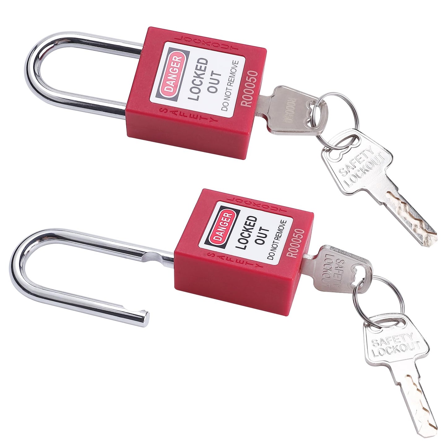Patioer Lockout Tagout Locks, 20 Red Loto Locks Keyed Alike, Lock Out Tag Out Safety Padlocks, 2 Keys Per Lock