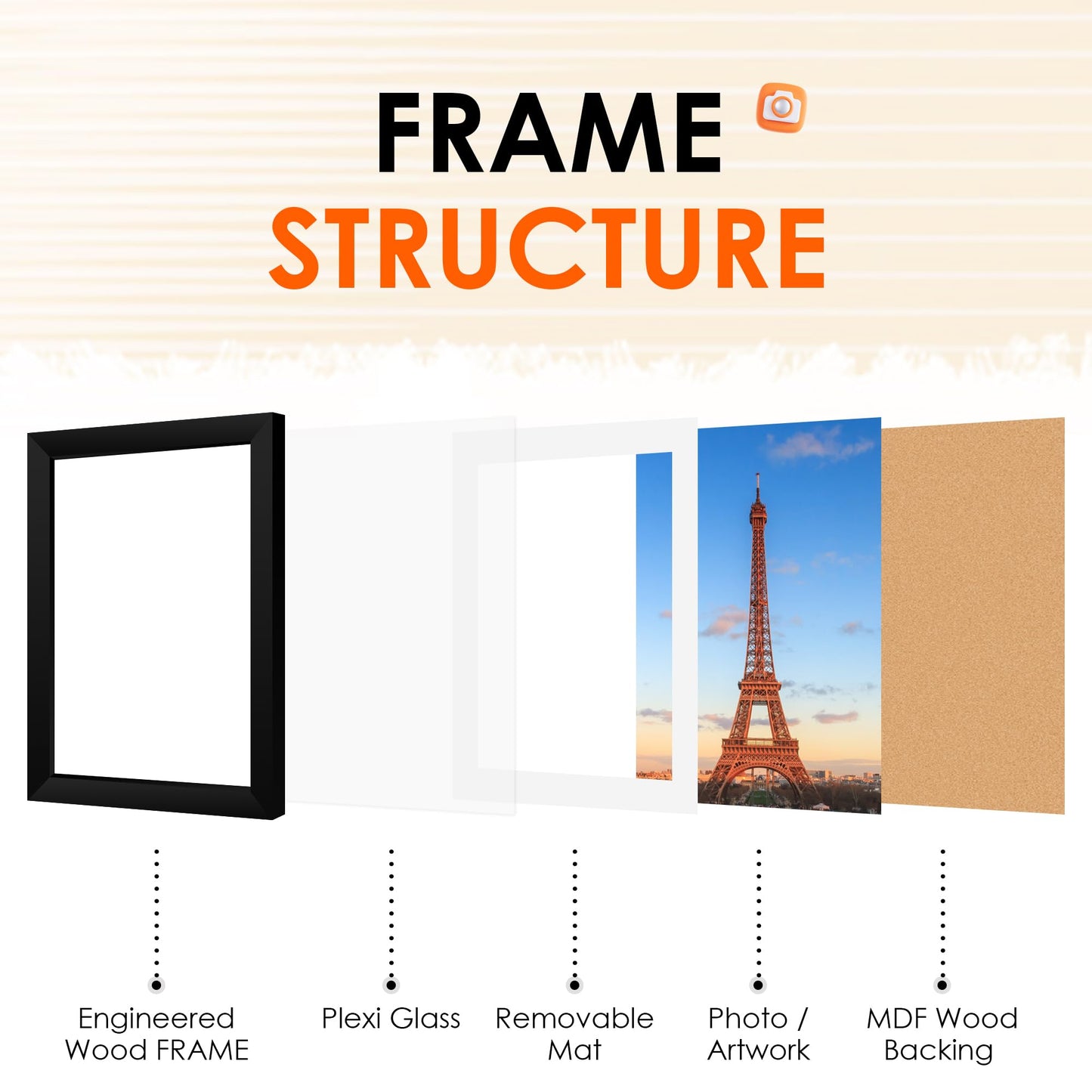 FIXSMITH 11x17 Picture Frame Set of 4, Photo Frame with HD Plexiglass, Display Pictures 9x15 with Mat or 11x17 Without Mat, Black Picture Frames Collage Wall Decor, Gallary Wall Frame