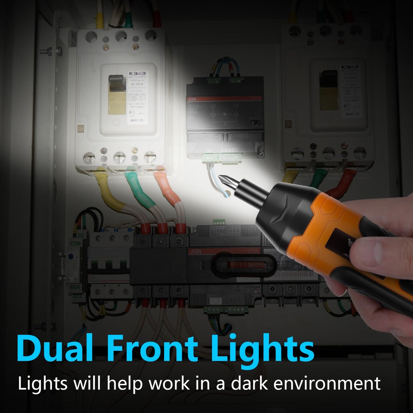 JENABOM 105 in 1 Electric Cordless Screwdriver,4-Gear Torque,LED Light,5N.m Max Adjustable Torque,3.6V Rechargeable Screwdriver for Daily & Light Industrial use (Orange)