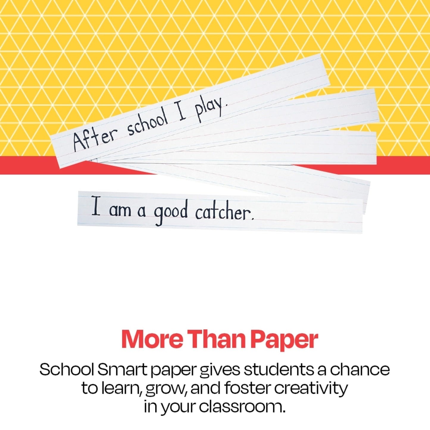 School Specialty Zaner Bloser Tagboard Sentence Strips - 3 in x 24 in - Pack of 100 - White