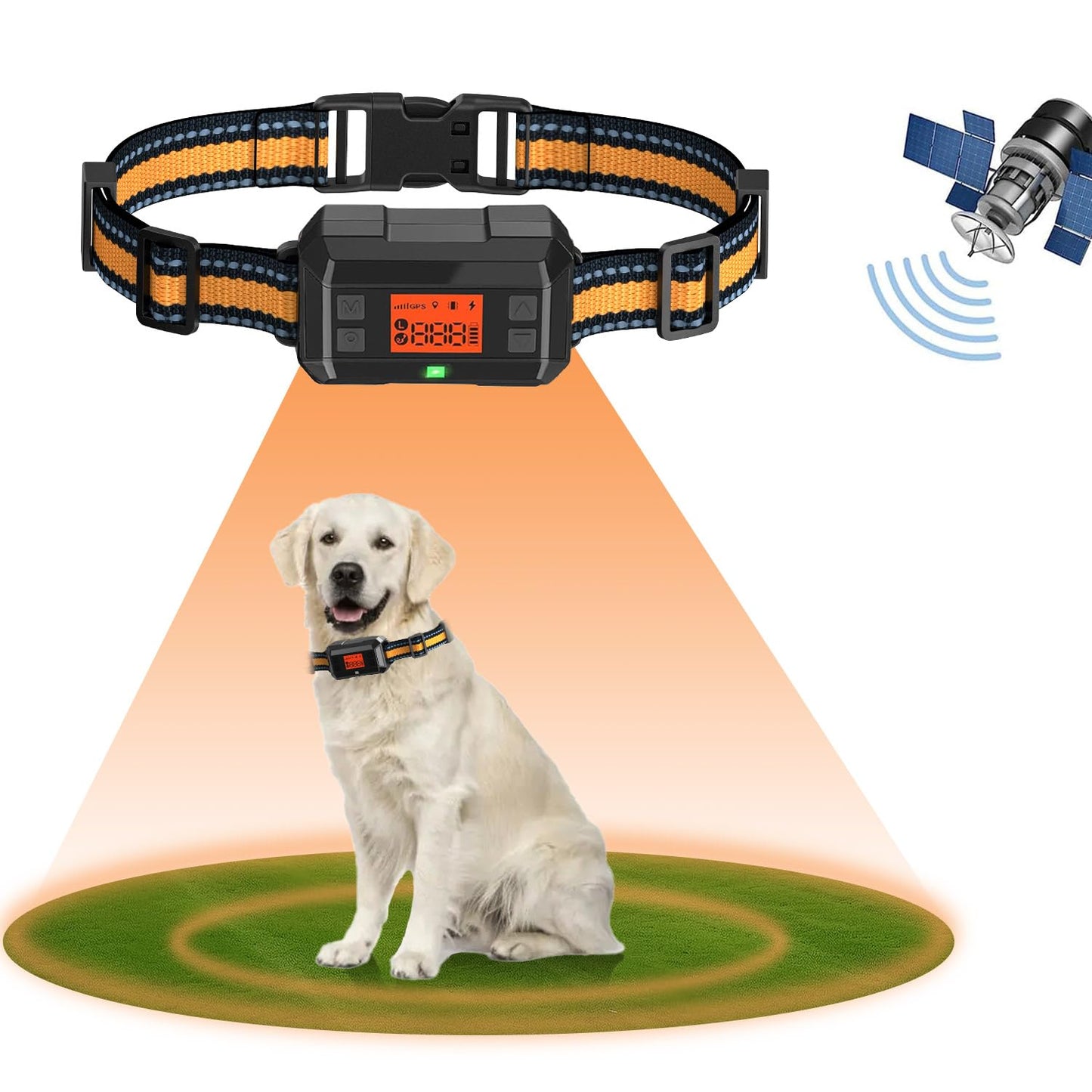 GPS Wireless Dog Fence Collar for Lagre Outdoor Use, Precise Pet Containment System with Smart GPS Signal Boost Tech for M/L Dogs, IPX6 Waterproof with 3 Warning Modes, Adjustale Radius 30-900 M