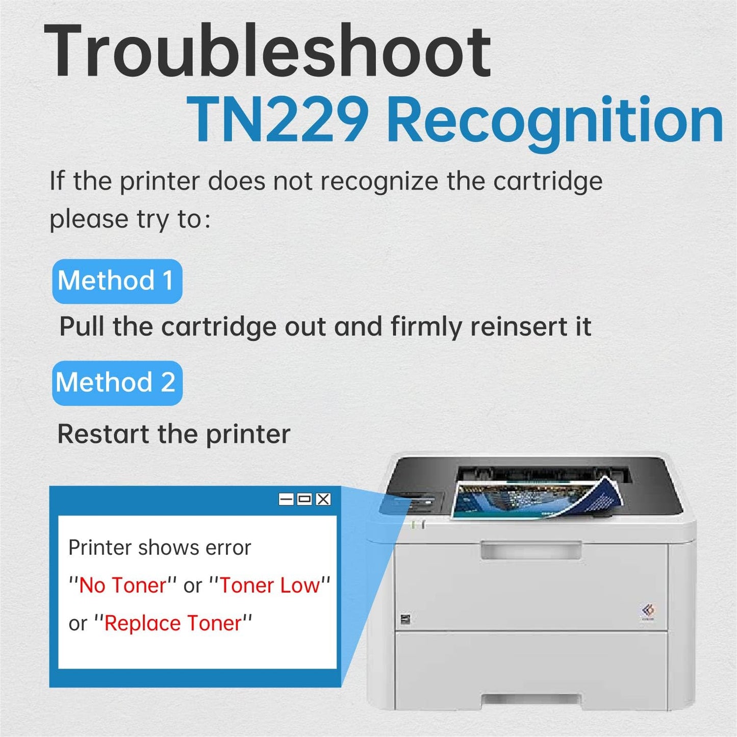 TN229XL Black Toner Cartridge Compatible for Brother TN229XLBK TN229BK TN229 TN-229 XL Work with MFC-L3720CDW HL-L3220CDW MFC-L3780CDW HL-L3280CDW Priners (New Chip, 1 Pack)
