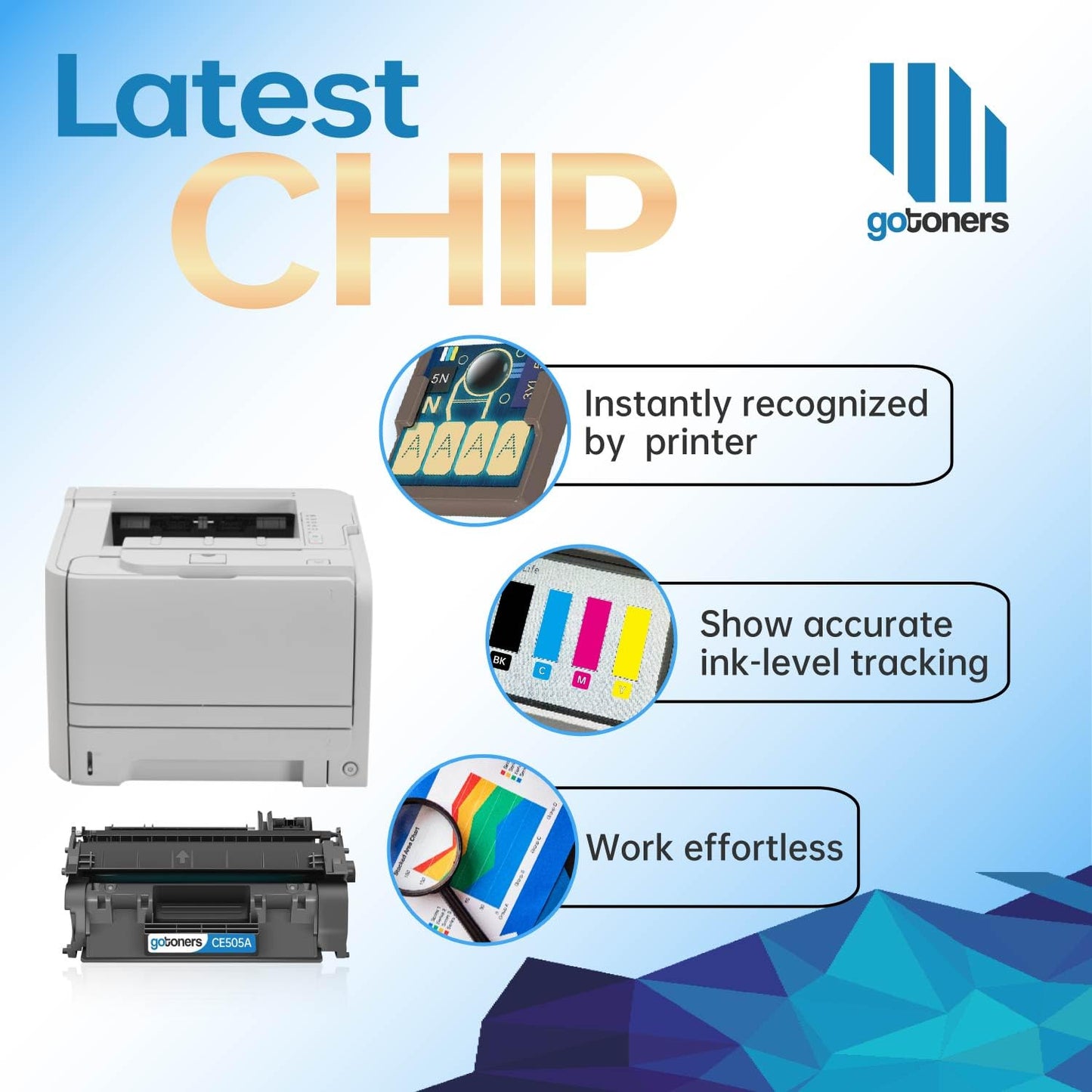 Gotoners CE505A Toner Compatible with HP 05A CF280A Cartridge for P2035 P2035n P2055dn P2055 P2055d P2055dn P2055x (2 x Black)