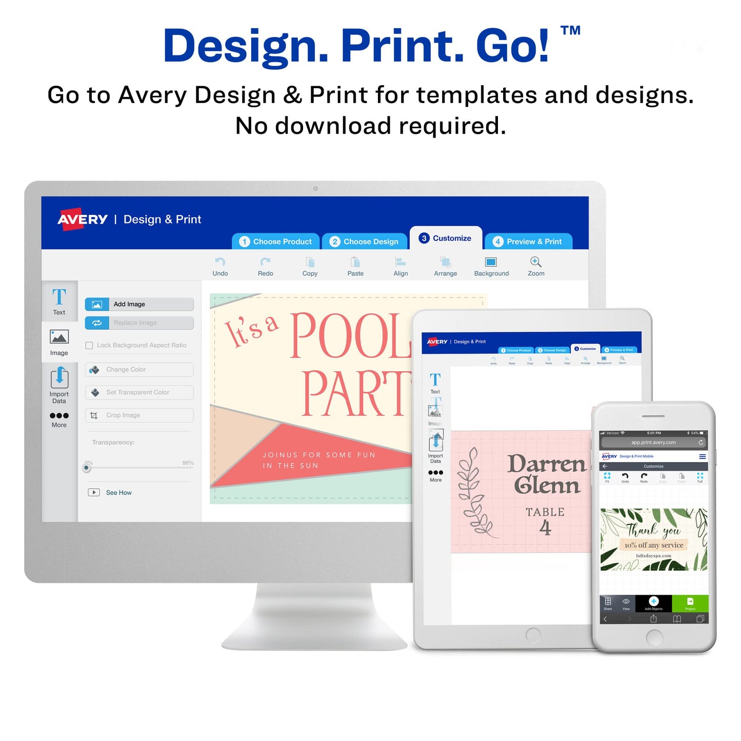 Avery Ink Jet Two-Side Printable Clean Edge Business Cards, White, Glossy, Pack of 200 (8859)