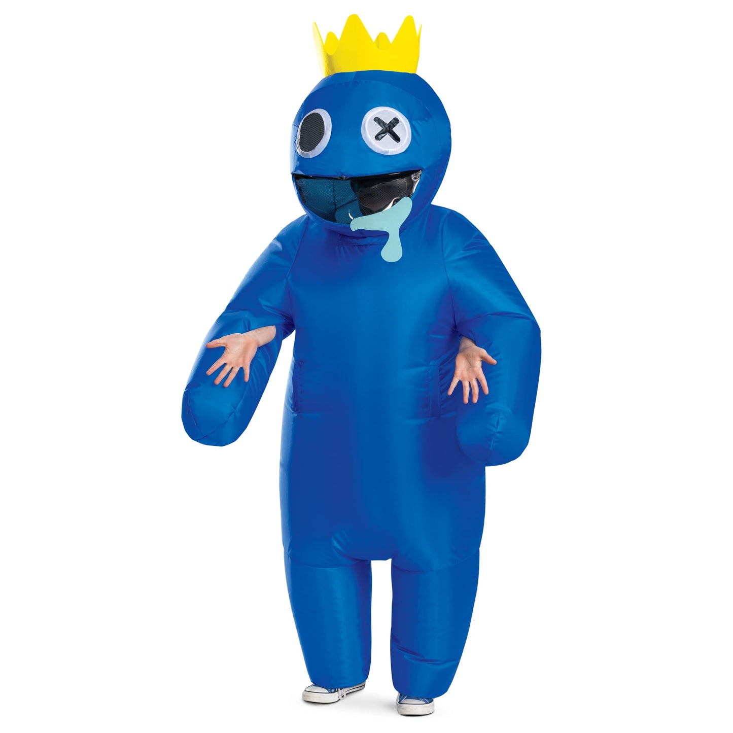 Blue Inflatable Costume, Official Rainbow Friends Inflating Costume with Fan, Kids Size (up to 7-8)