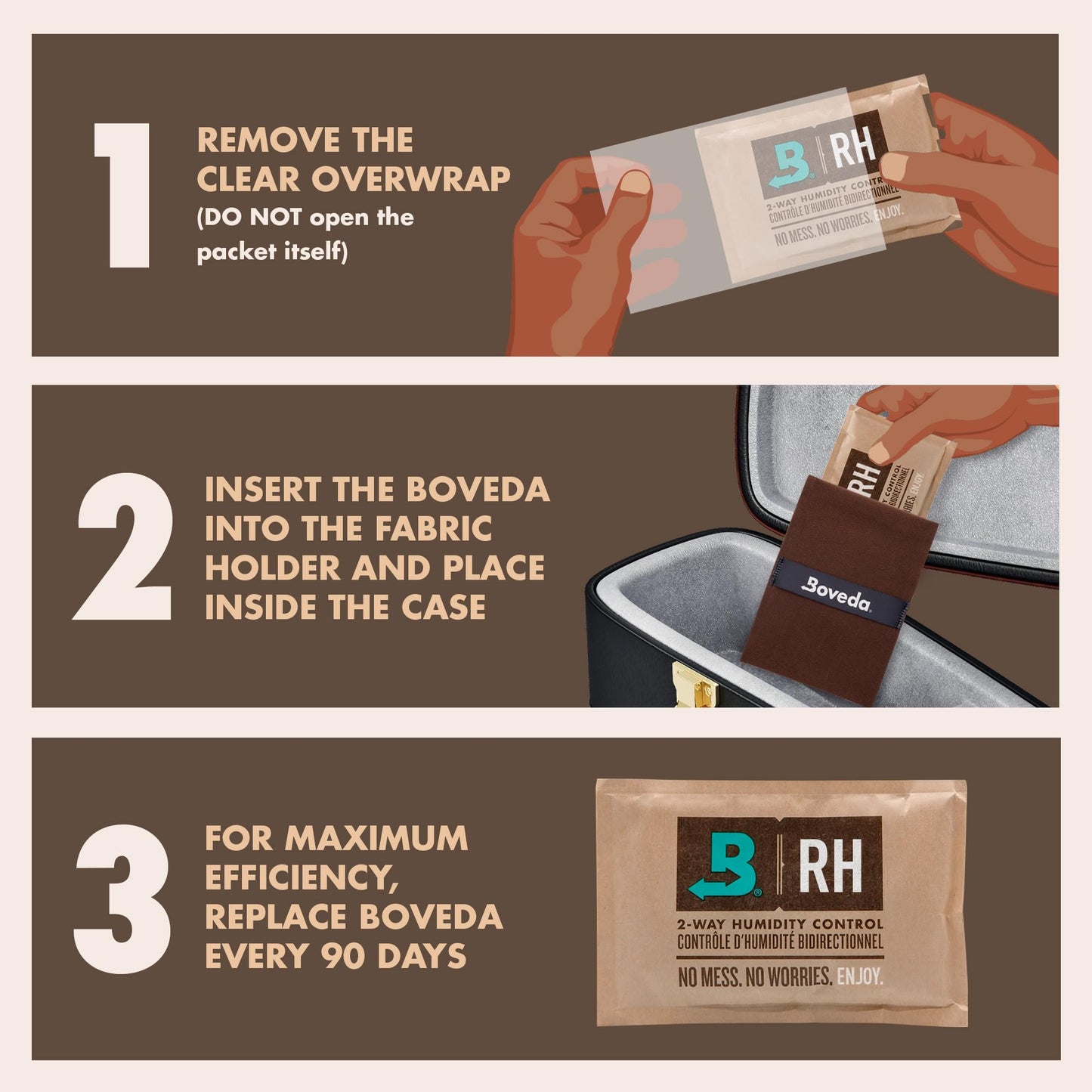 Boveda Music Starter Kit - (3) 49% RH Standard Boveda - Ideal Two Way Moisture Control for Most Climates - For Guitars and Other Large Wooden Instruments