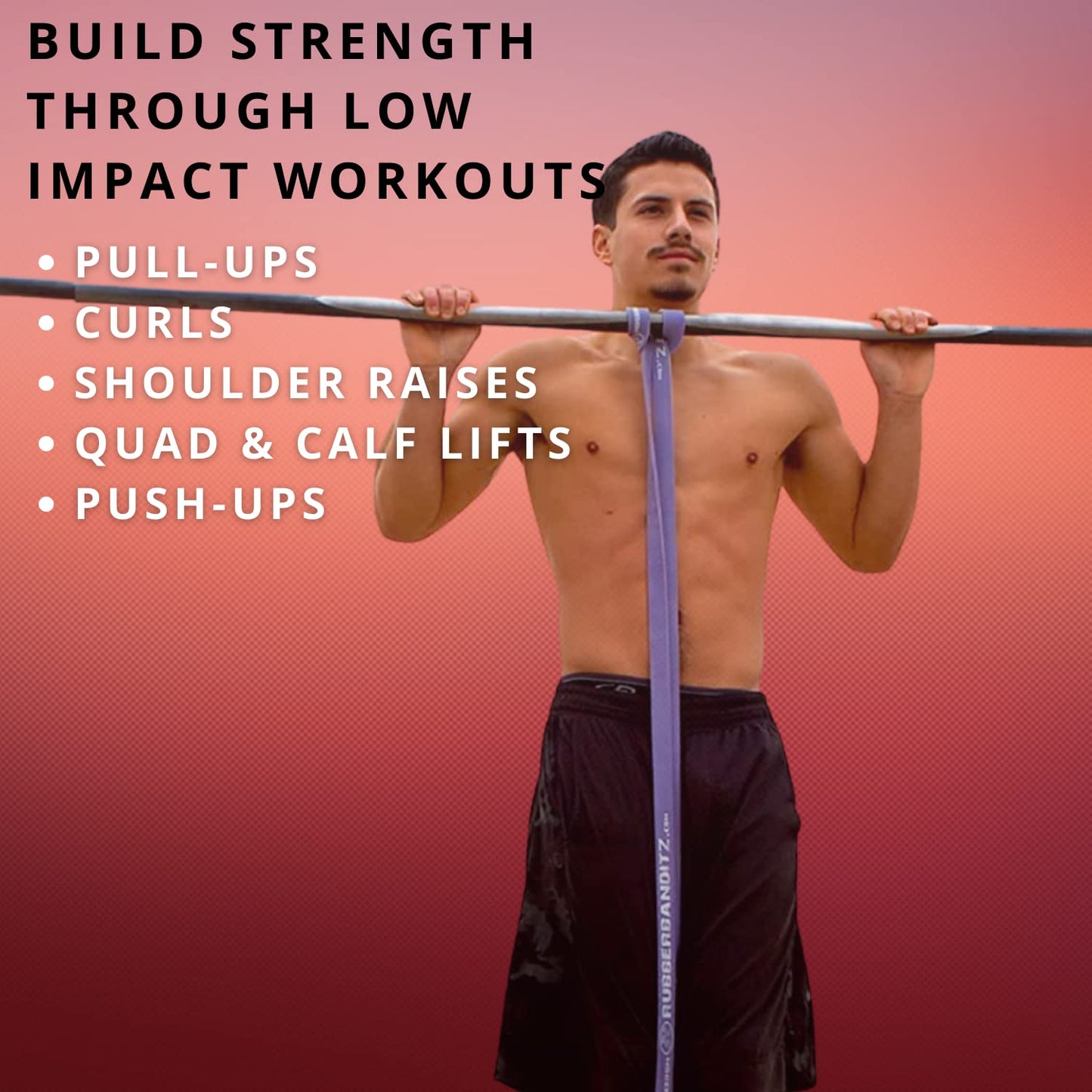Rubberbanditz Pull Up Assist Bands Set by Functional Fitness. Heavy Duty Resistance and Assistance Training Band Set of 5