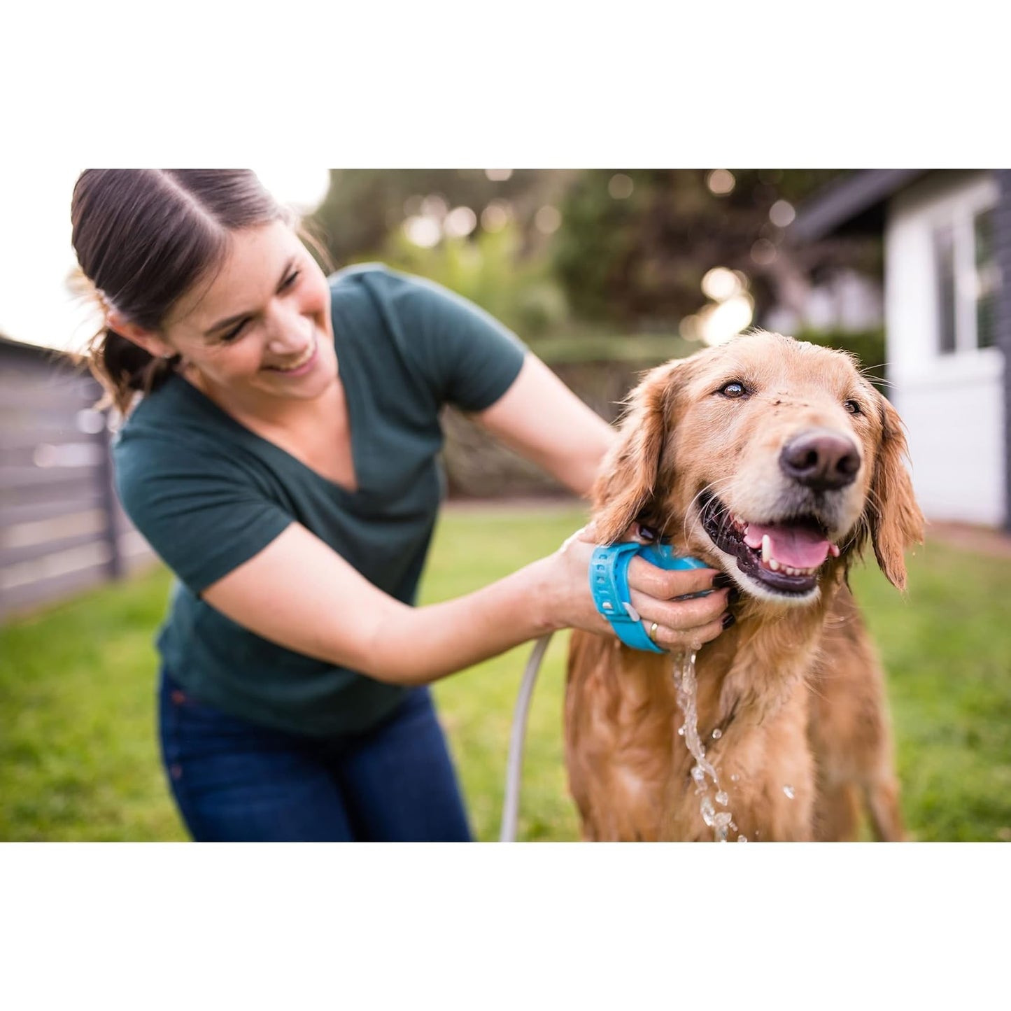 Aquapaw Dog Bath Brush Pro Sprayer and Scrubber Tool in One - Indoor/Outdoor Dog Bathing Supplies - Pet Grooming for Dogs or Cats with Long and Short Hair - Wash Hose and Shower Attachment