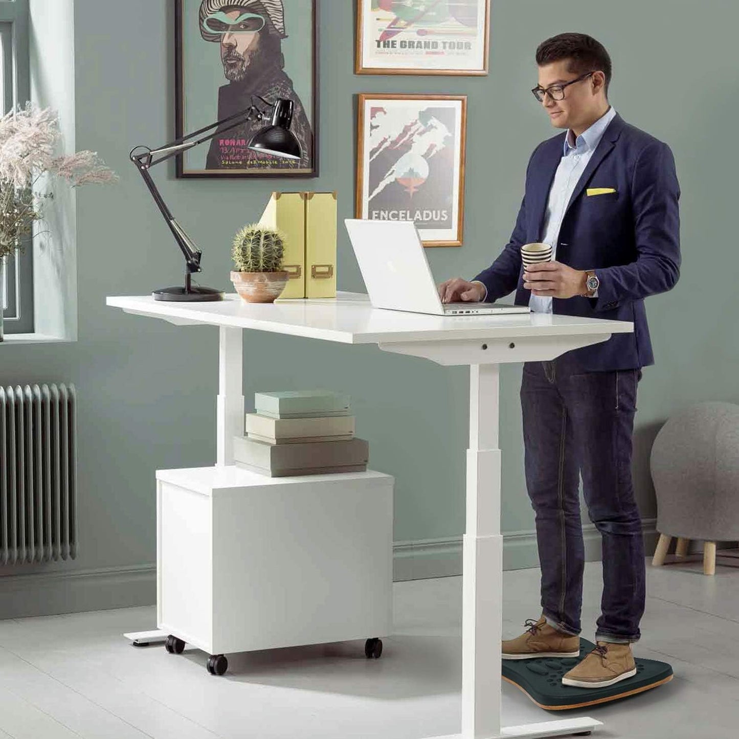 Yes4All Wobble Balance Board for Standing Desk/Foam Pad - Standing Desk Mats, Rocker Board, Office Accessories, Wobble Board for Standing Desk