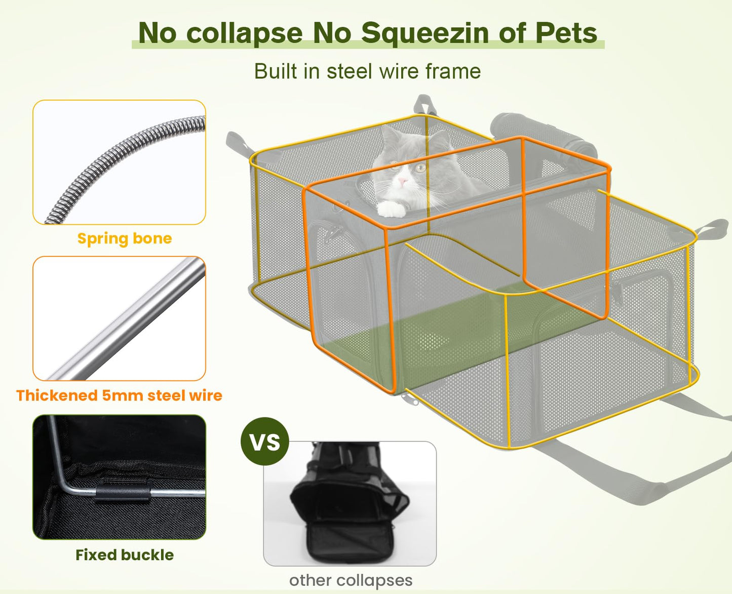 Pecute Cat Carrier Expandable, Airline Approved Collapsible Cat Soft-Sided Carriers, Breathable Pet Carriers up to 5kg/12lbs, Portable Dog Carrier Great for Travel, Outdoor, Hiking, Camping(Dark Gray)