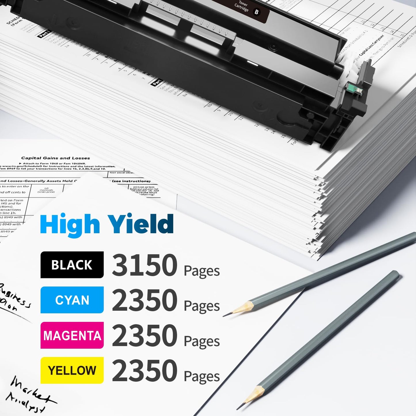 BAIINK 067H High Yield Toner Cartridge Replacement for Canon 067 Toner Cartridge Set Compatible with Canon imageCLASS MF656Cdw MF654Cdw MF653Cdw LBP633Cdw LBP632Cdw (Black Cyan Magenta Yellow)