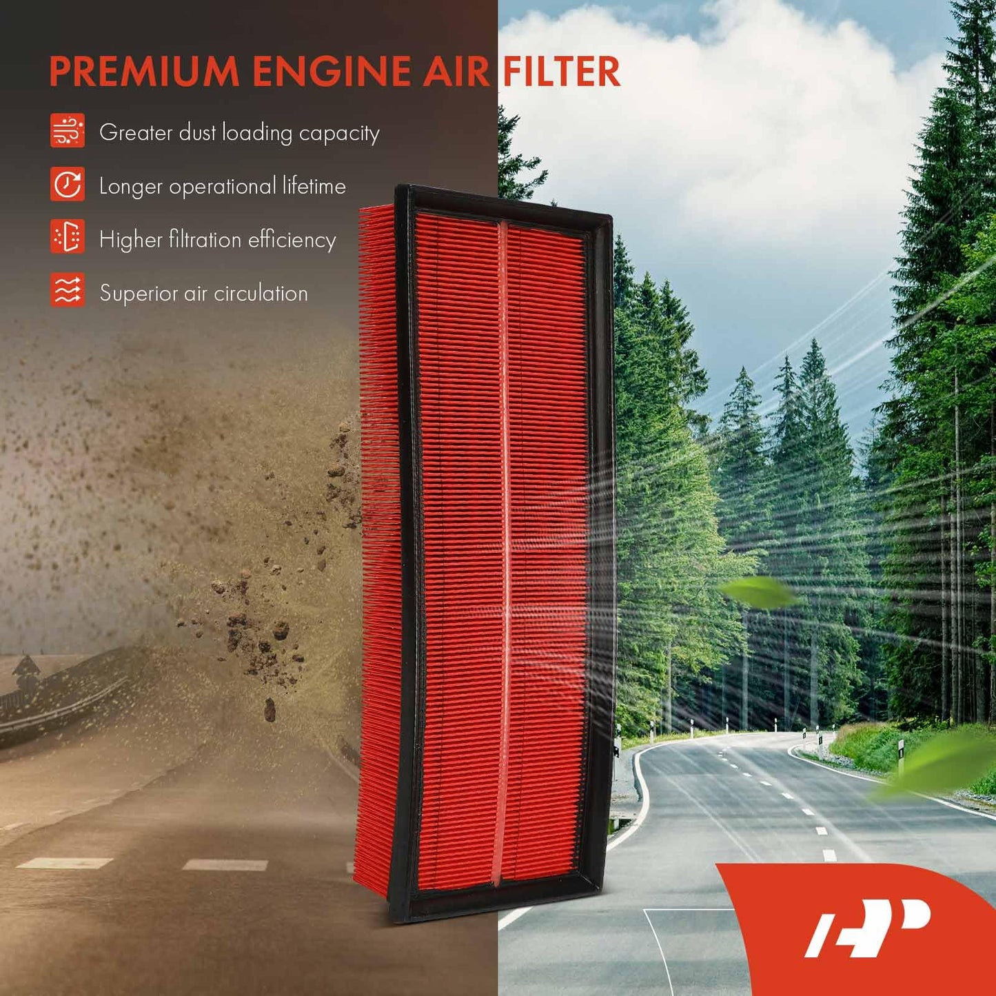 A-Premium 2-PC Pre-oiled Engine Air Filter Compatible with Dodge Ram 2500, Ram 3500 & Mercedes-Benz C230, C240, C250, C280, C300, C320, C350, C55 AMG, E300, E320, E350, E500, E550