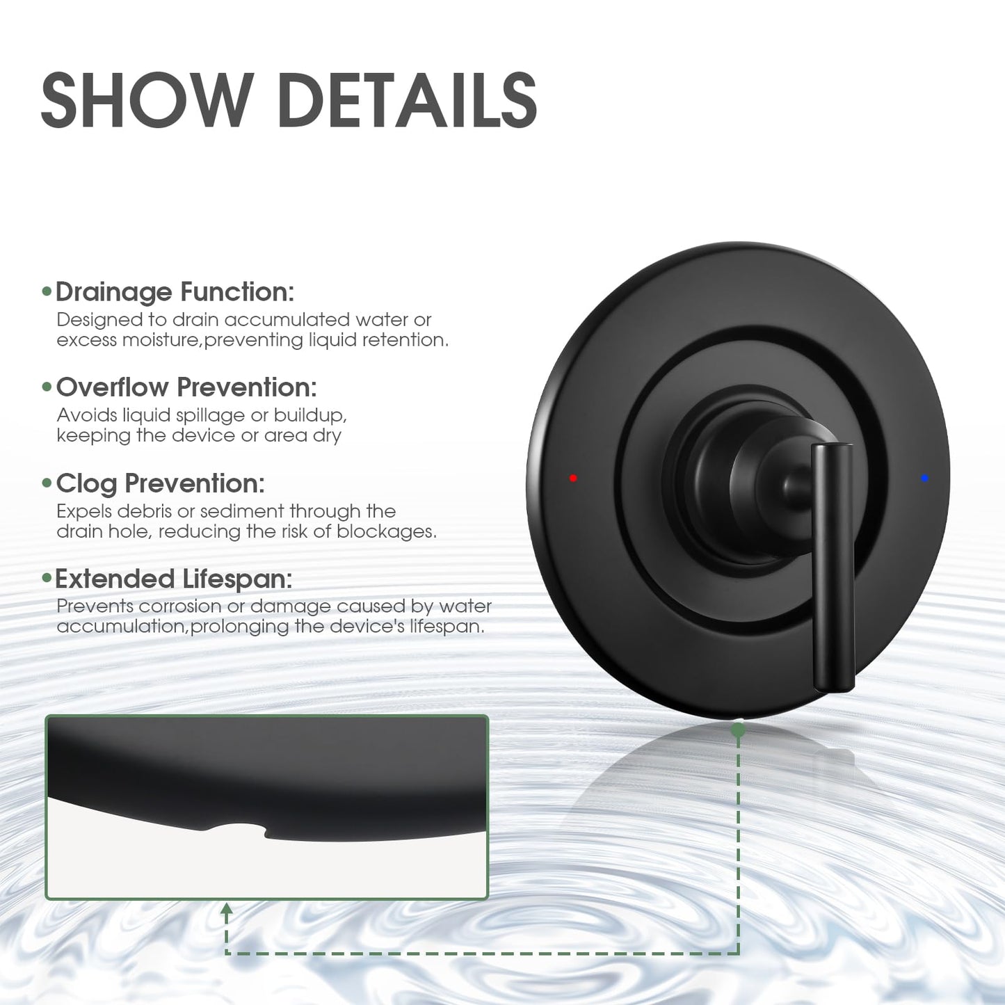 Shower Valve Handle for Moen T2901BL Gibson Shower Trim Kit,Matte Black