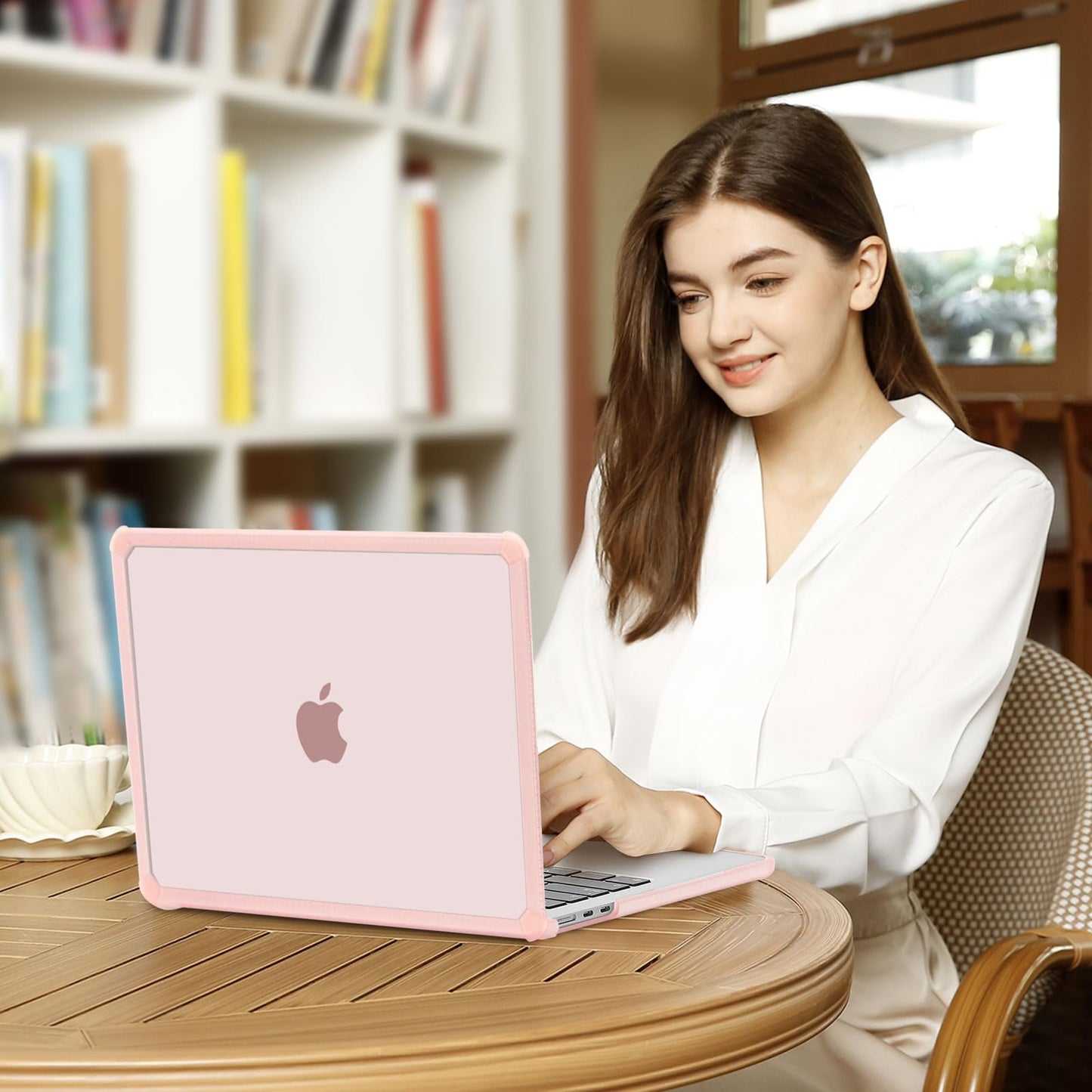 MOSISO Compatible with MacBook Air 13 inch Case M5 2026 M4 2025 M3 M2 2024-2022 A3449 A3240 A3113 A2681,3 in 1 Kit Crack-Resistant Heavy Duty Protective Plastic Hard Case with TPU Bumper, Pink
