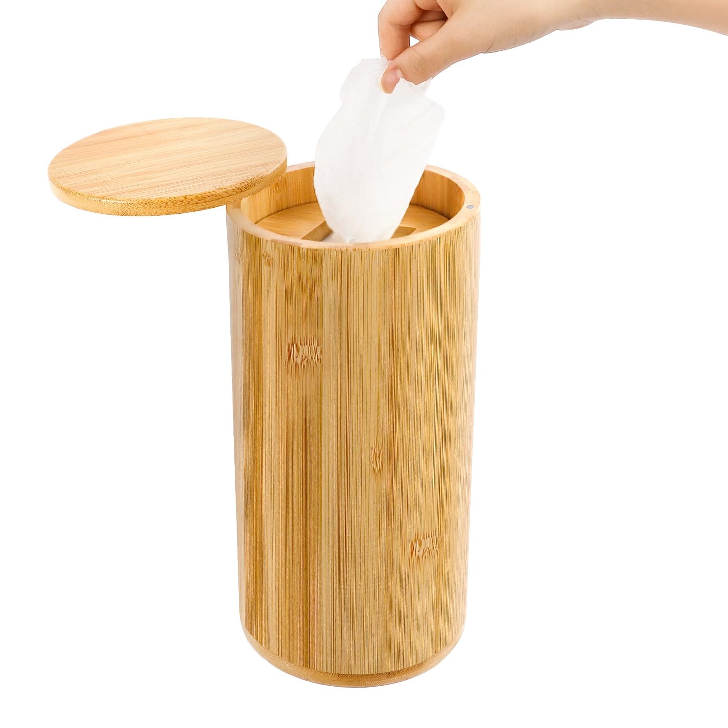 Axcoix Bamboo Wipes Dispenser Container, Disinfecting Wipes Container Holder Fit for Disinfecting Wipes, Flushable Wipes Dispenser for Bathroom Kitchen Home