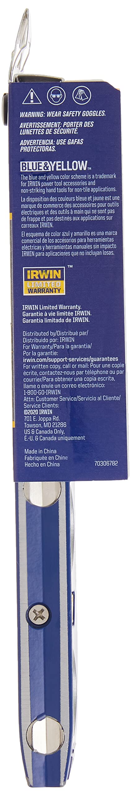 Irwin 1794153 250 Magnetic Torpedo Level, 9-Inch, Blue