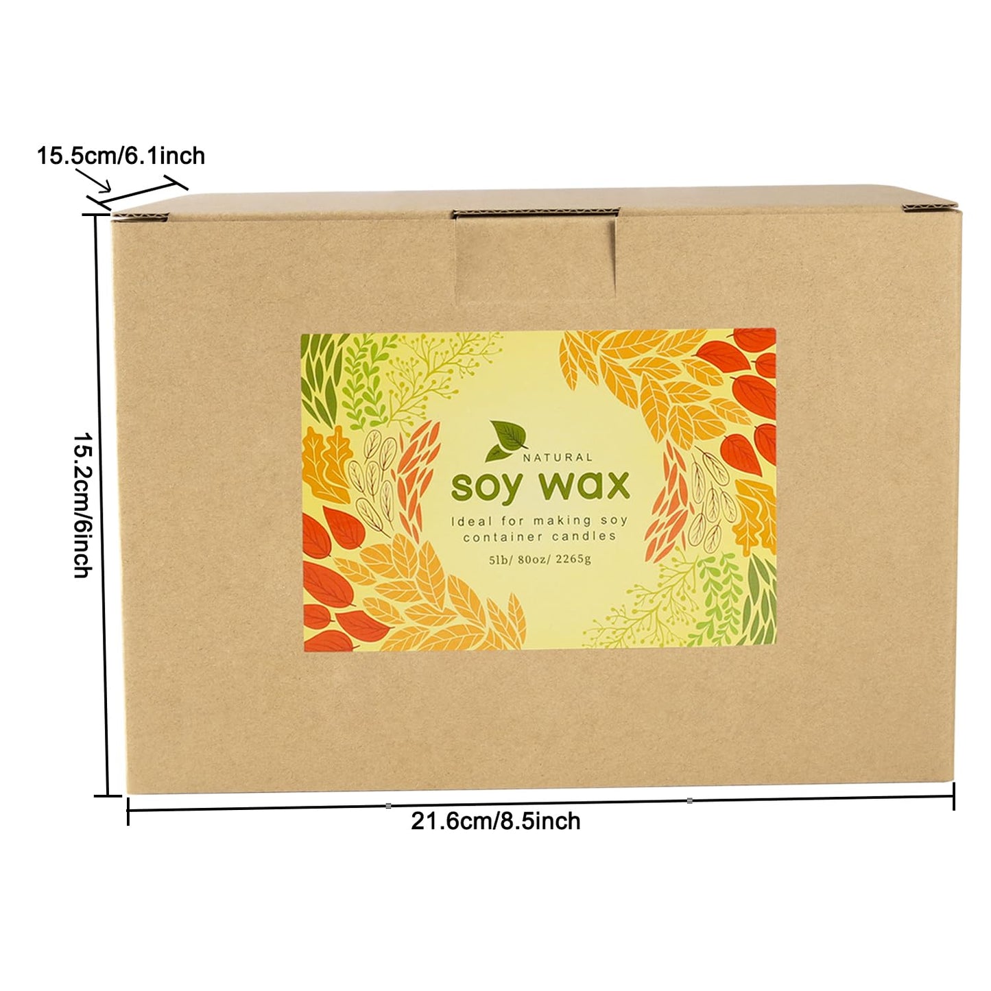5LB Natural Soy Wax Flakes Kit, Pure & Natural Candle Wax, Organic, Premium Candle Wax for Candle Making, No Additives, Harmless & ECO-Friendly,80oz Pure Soy Wax for Crafting.