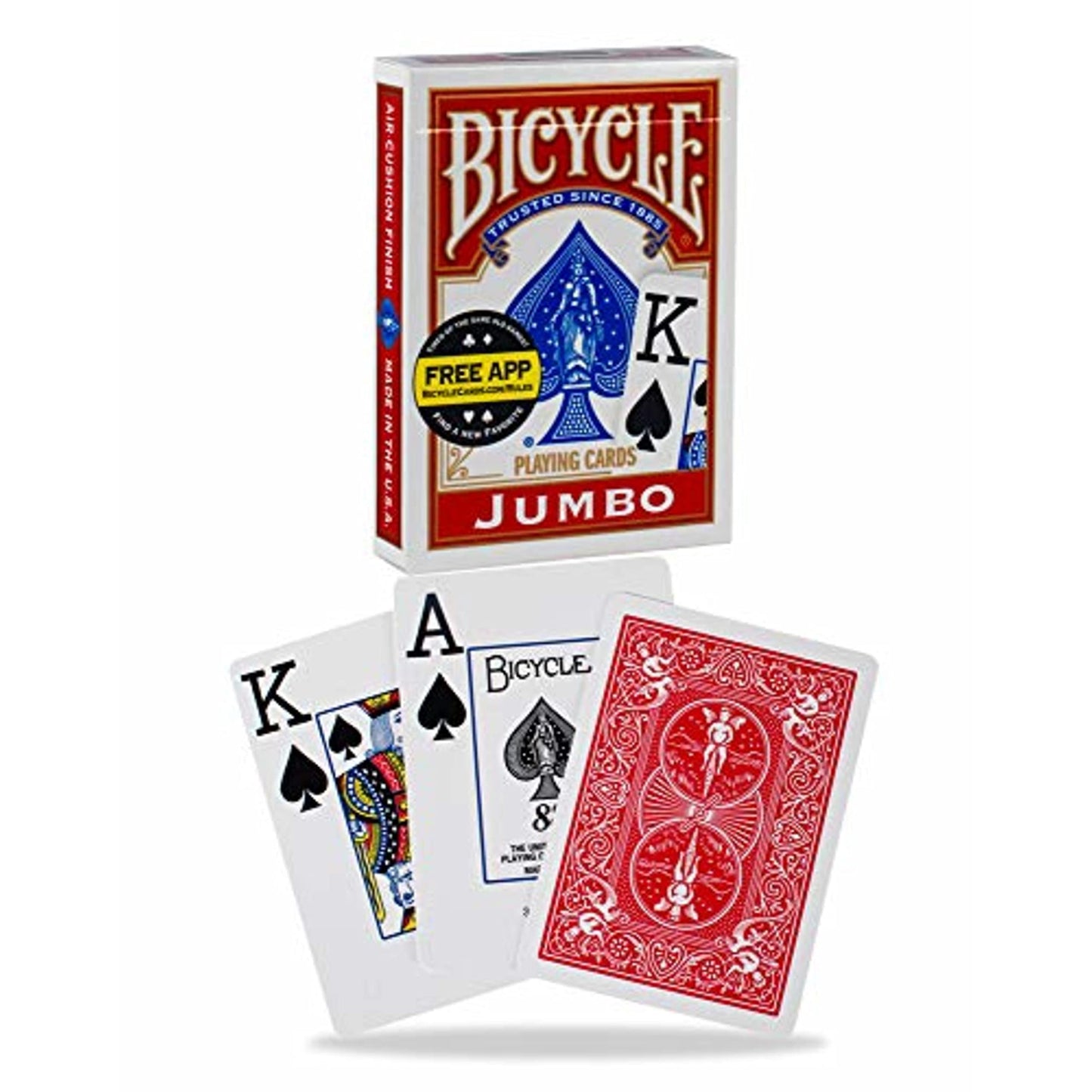 Bicycle Poker Size Jumbo Index Playing Cards (Pack of 12), Red/Blue