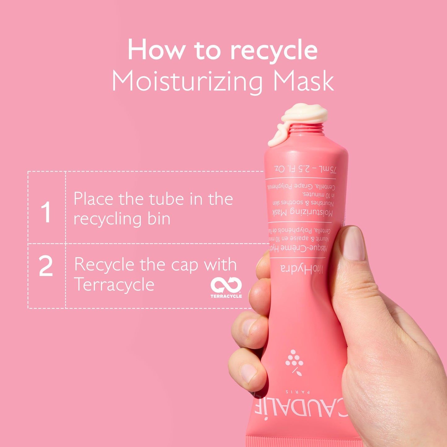 Caudalie VinoHydra Moisturizing Mask - 10 minutes Hydration Booster with Centella Asiatica 2.5 Fl. Oz.