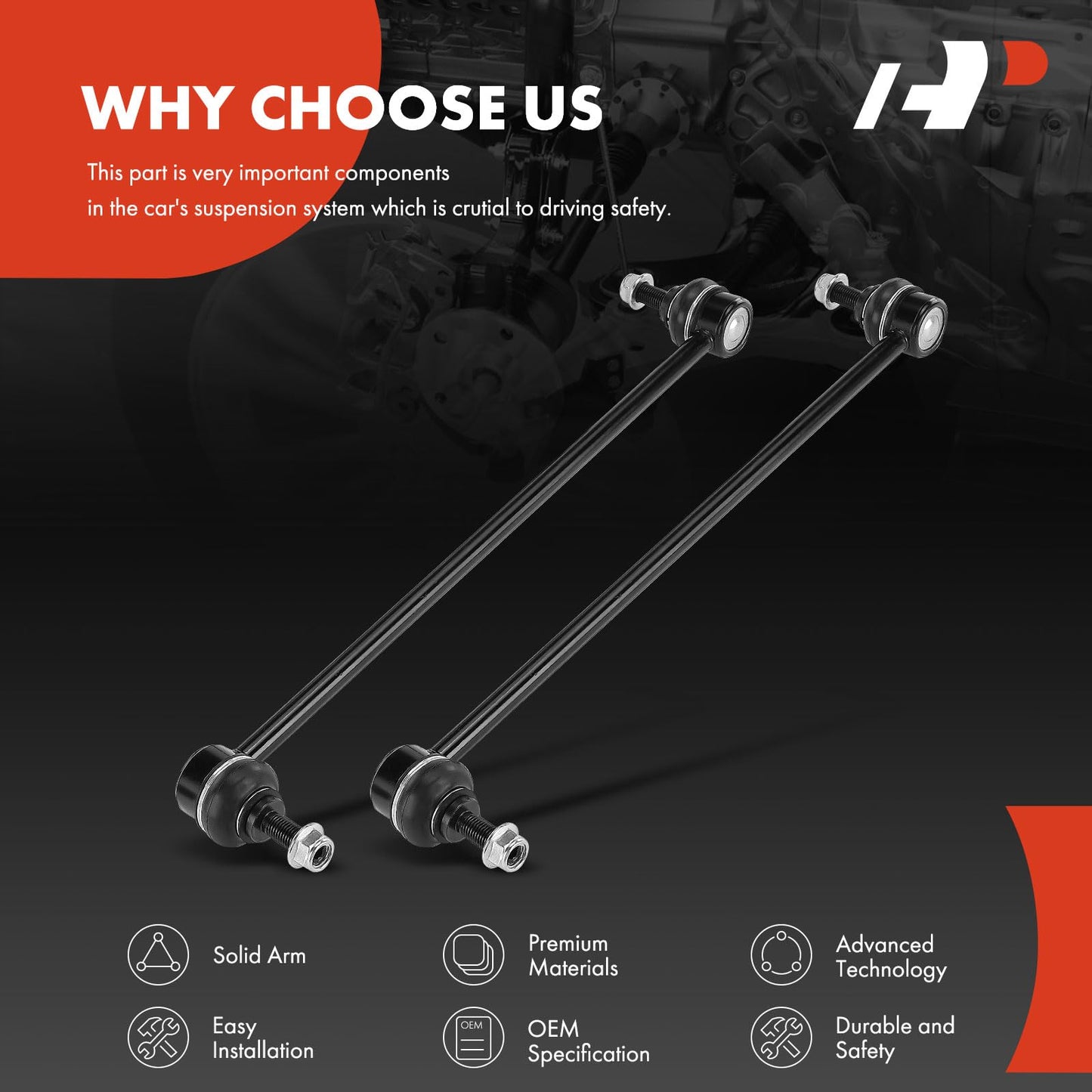 A-Premium 2 x Front Sway Bar Links Stabilizer Bar Links, Compatible with Honda CR-V CRV 2020-2023, Civic 2016-2023, Accord 2018-2023, Insight 2019-2022 & Acura RDX 2019-2023