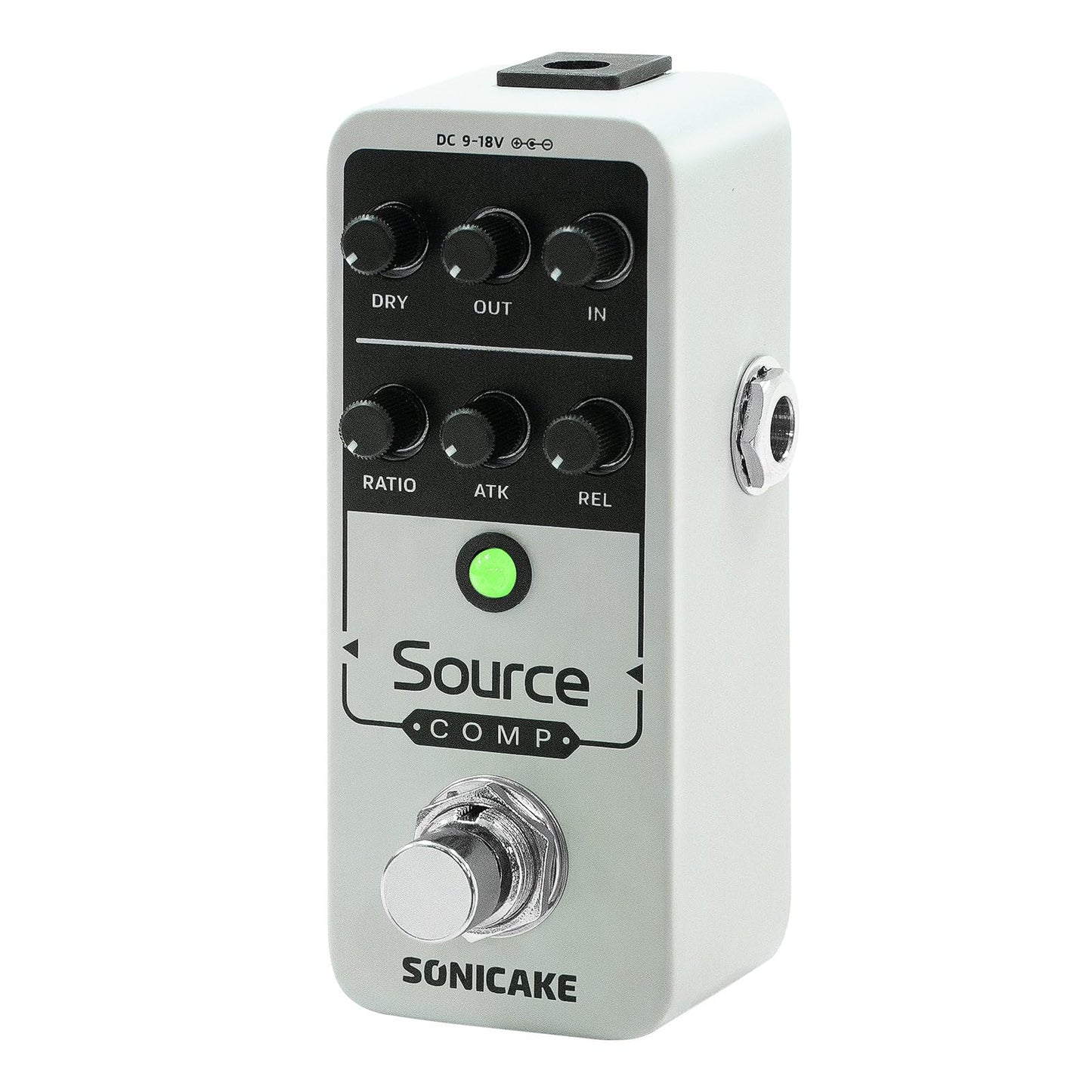 SONICAKE Compressor Pedal, Mini Analog Compression Effect Pedal for Electric Guitar and Bass, Knobs Adjust, Buffer Bypass - Source Comp