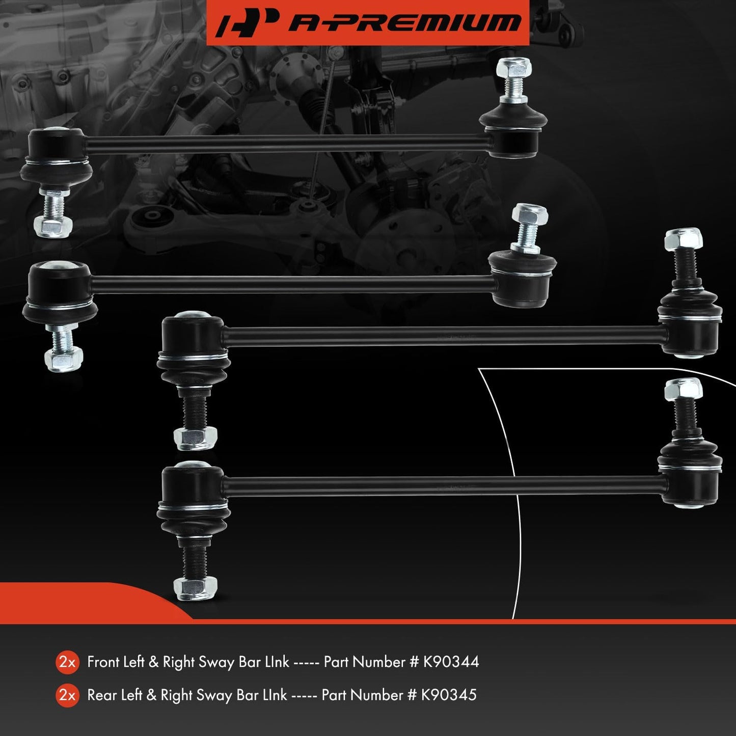 A-Premium 4Pcs Suspension Kit Front and Rear Sway Bar Links Stabilizer Bar Links Kit, Compatible with Toyota & Lexus- 2001-2016 - Camry Highlander Avalon Venza & ES300 ES330 RX330 RX350 RX400h
