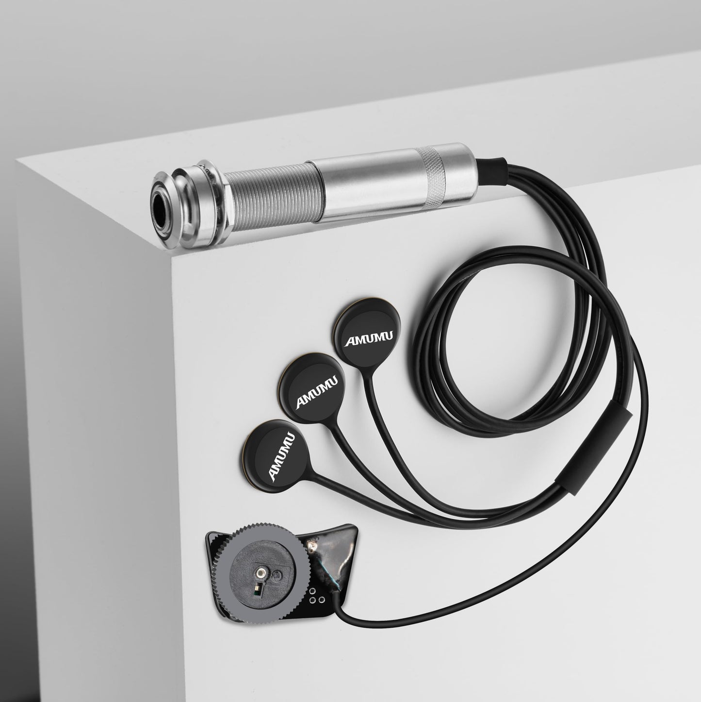 AMUMU BOUNTIFUL Acoustic Guitar Pickup Contact Microphone Piezo Transducer with Volume Control