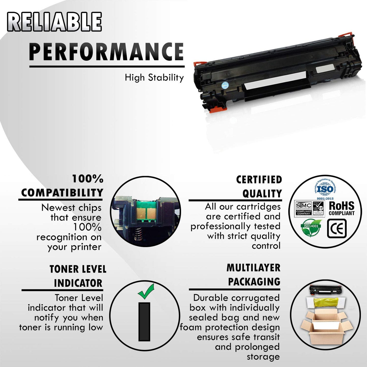2 Inkfirst Compatible Toner Cartridges Replacement for HP CE278A 78A Laserjet M1536dnf M1536 P1566 P1606DN