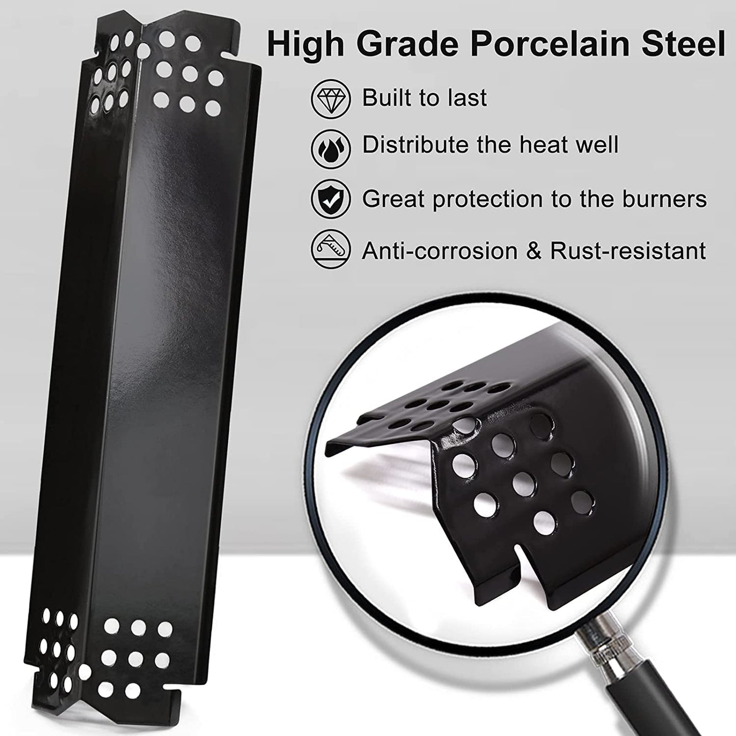 Criditpid Barbecue Replacement Parts for Nexgrill 720-0830H 720-0783E 720-0888 720-0888n, 4-Pack Heat Plate Shields Grill Burners Igniters Parts for Nexgrill 4 Burner 720-0830H