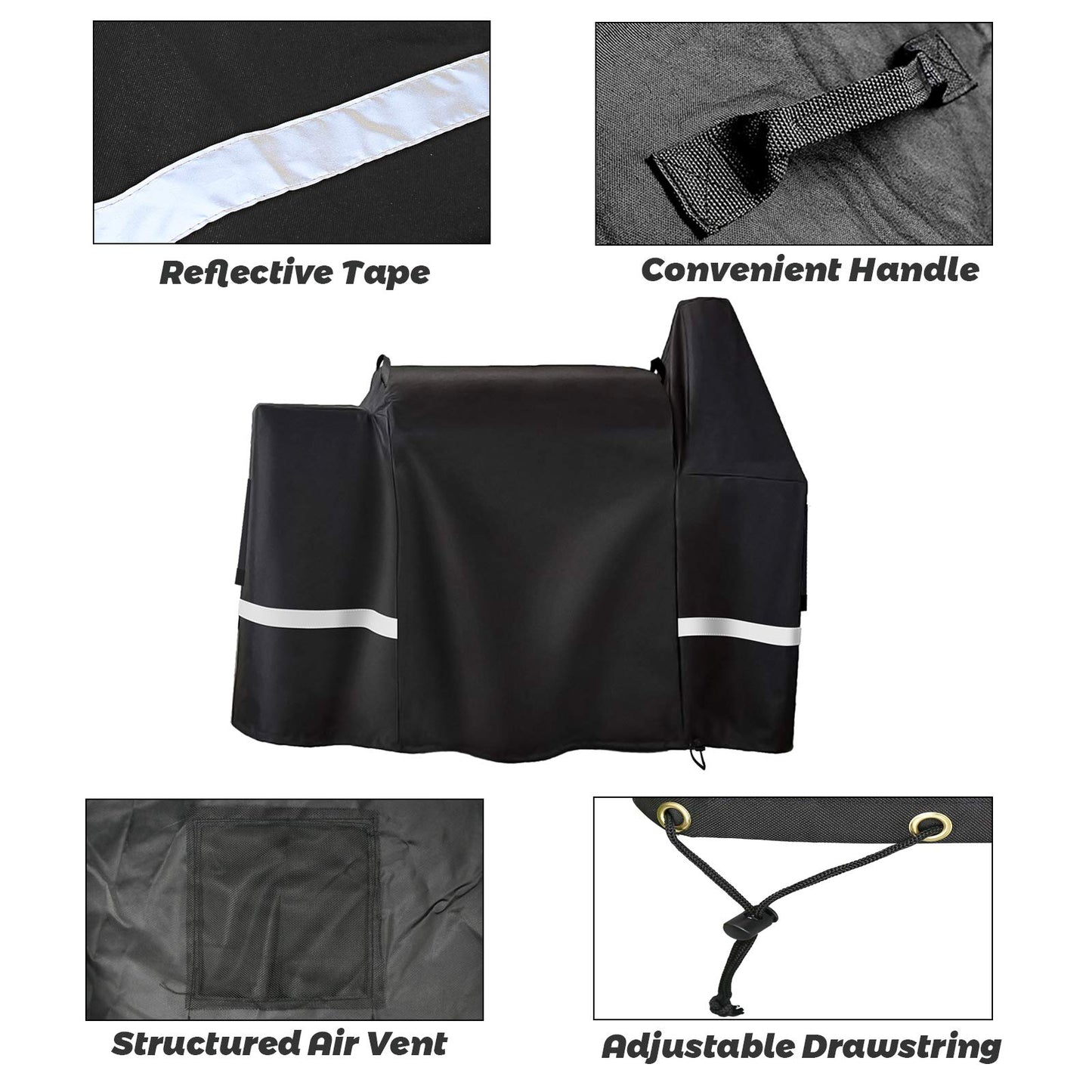 Utheer Grill Cover for Pit Boss 820 Deluxe, Pro Series 850, Z Grill 700 Series, Heavy Waterproof BBQ Grill Cover for 820D PB820FB Wood Pellet Grill, 600D Heavy Duty Fabric