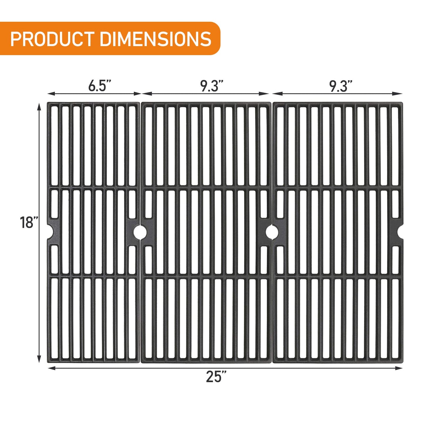 Grill Grates for Charbroil Performance 463342119 463347017 463335517 463376017, Grill Grates Replacement for Char-Broil 463347418 463347519 463342118 463347518, G470-0003-W1 G470-0002-W1, 18" x 25"