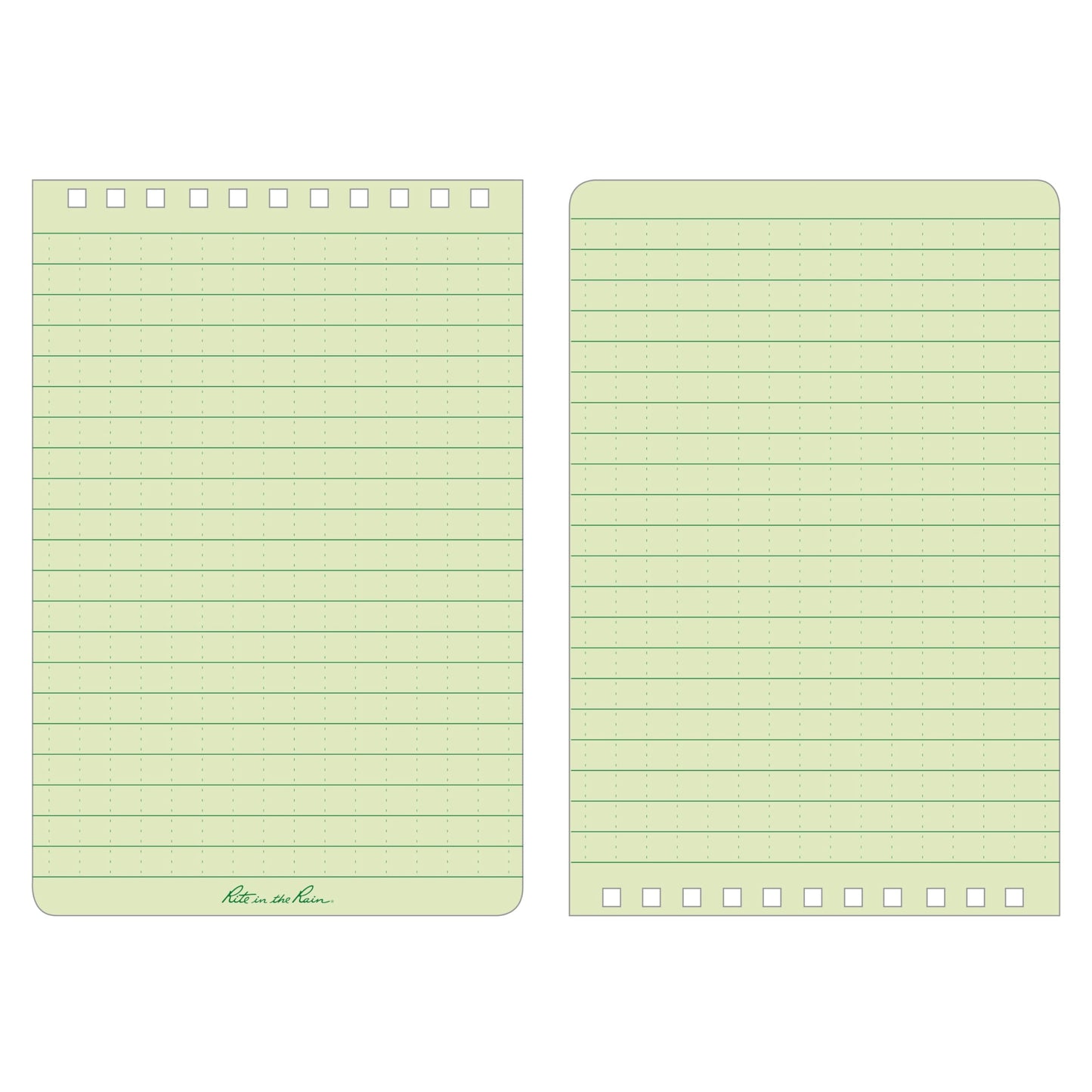 Rite in The Rain Weatherproof Top Spiral Notebook, 4" x 6", Green Cover, Universal Pattern, 6 Pack (No. 946L6)