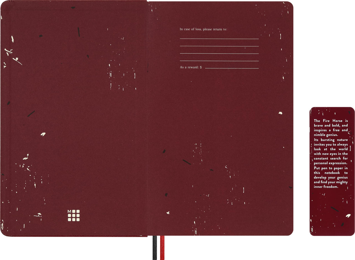 Moleskine Limited Edition Year of the Horse 2026 Woodcut Notebook, Hard Cover, Large (5" x 8.25") Ruled/Lined, Autumn Red, 176 pages