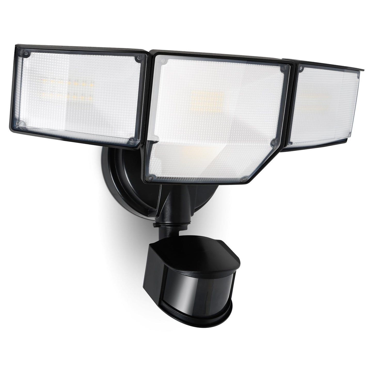 LUTEC 80W 9000LM LED Security Lights Motion Sensor Outdoor Lights, 4 Head LED Flood Lights Outdoor 5000K Daylight, IP65 Waterproof, Motion Detected Lights for Outside, House, Garage, Yard (Black)