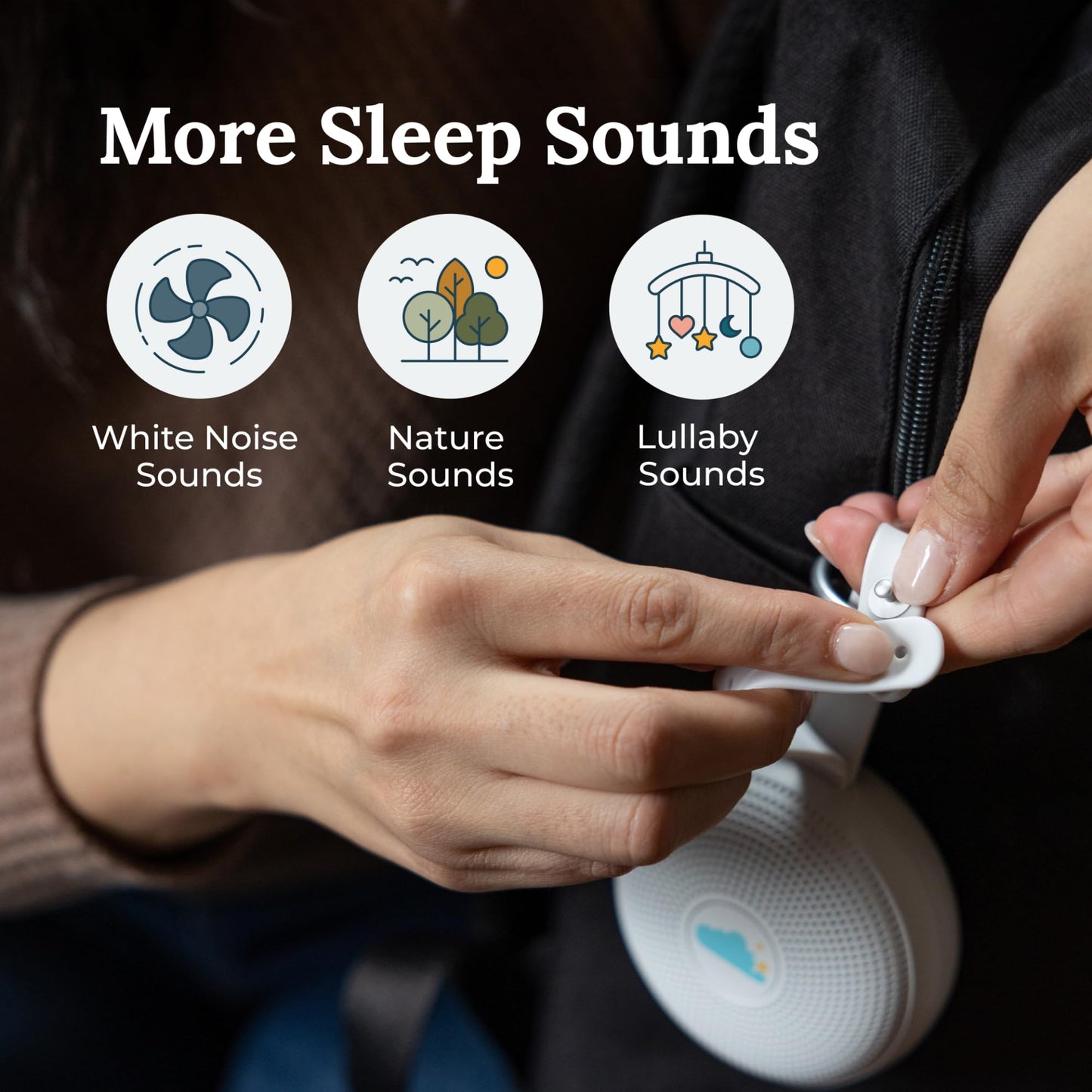 Yogasleep Hushh+ Portable White Noise Machine for Baby, 20 Soothing Natural Sounds, Wireless Charging & Speaker, Compact Size, Noise Canceling for Better Sleep, Privacy & Nursery Must Have