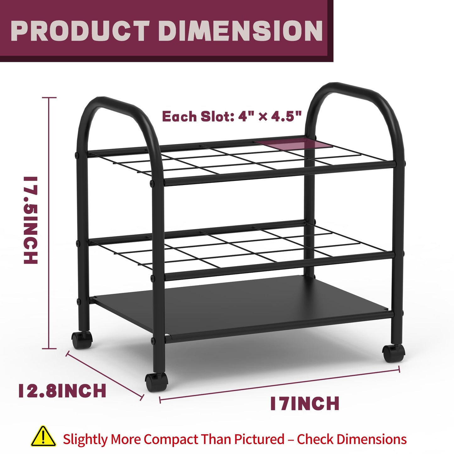 Yutrchey Blueprint Storage Rack with Wheels – 12-Slot Metal Roll File Holder with Silent Casters & Brakes for Blueprints, Wrapping Paper, Posters, Maps – Mobile File Cart for Office & Home (Black)