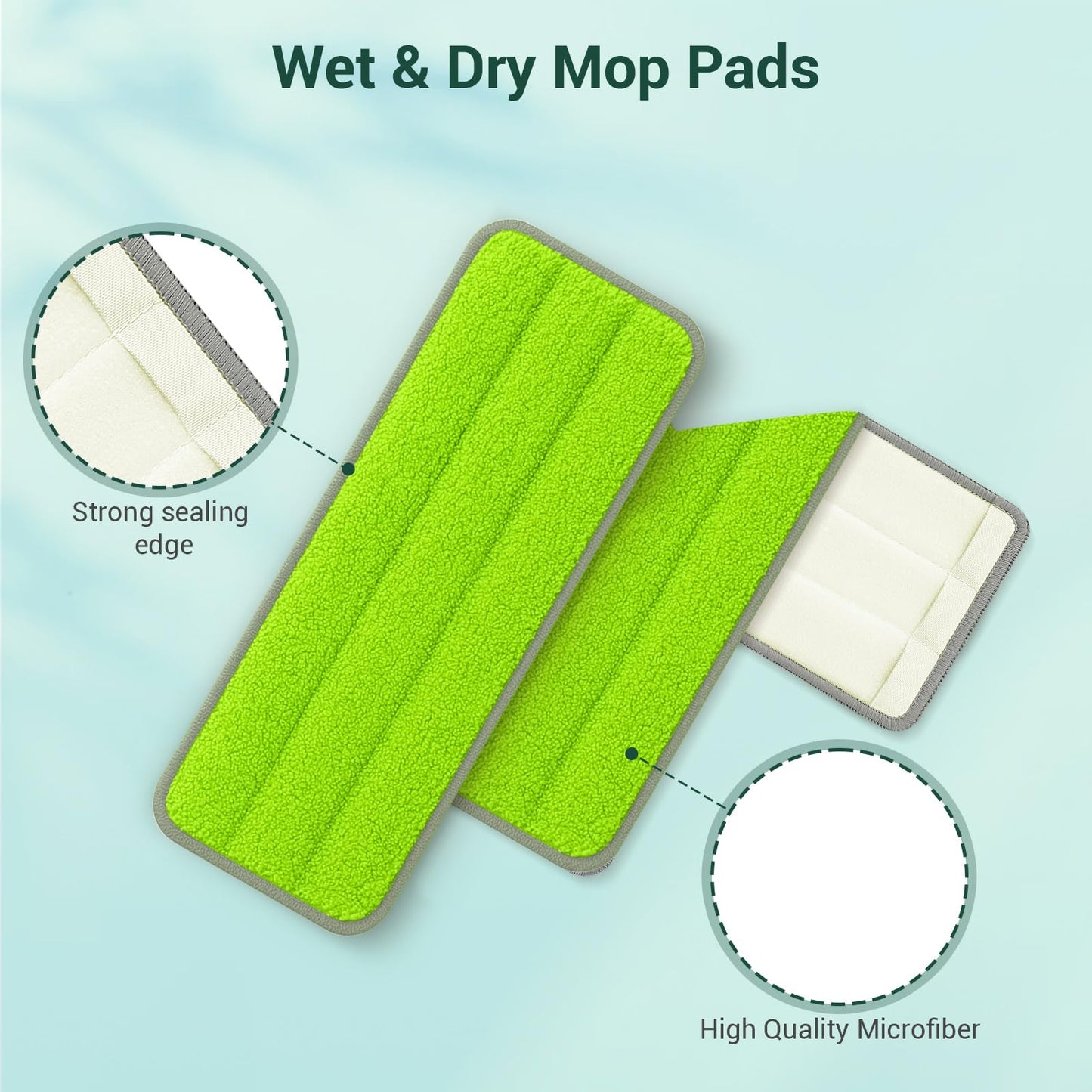 10Pcs Mop Replacement Pads, Compatible with Rinse 'n Wring Mop Universal Mop Pads Mop Head Refills Washable Wet Mop, Compatible with Most Rinse 'n Wring Mop Size Mops
