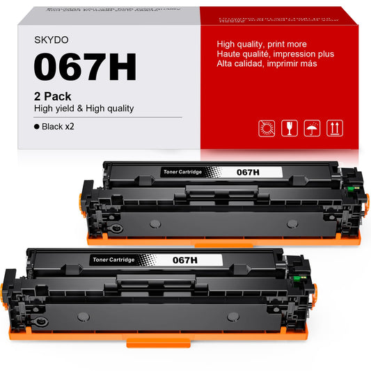 (2-Black) 067H Toner Cartridge, mf654cdw Toner Replacement for Canon 067H 067 CRG-067 Work with Canon imageCLASS MF654Cdw MF656Cdw MF653Cdw LBP632Cdw LBP633Cdw Printer Toner