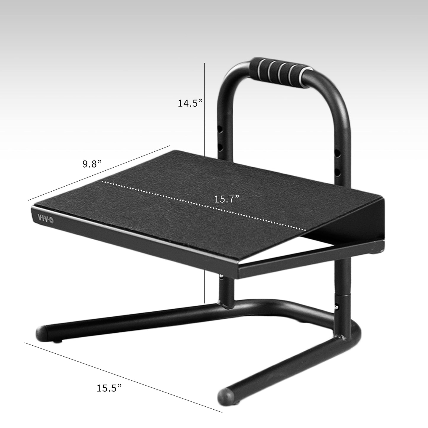 VIVO Black Ergonomic Height Adjustable Standing Foot Rest Relief Platform for Standing Desks STAND-FT01