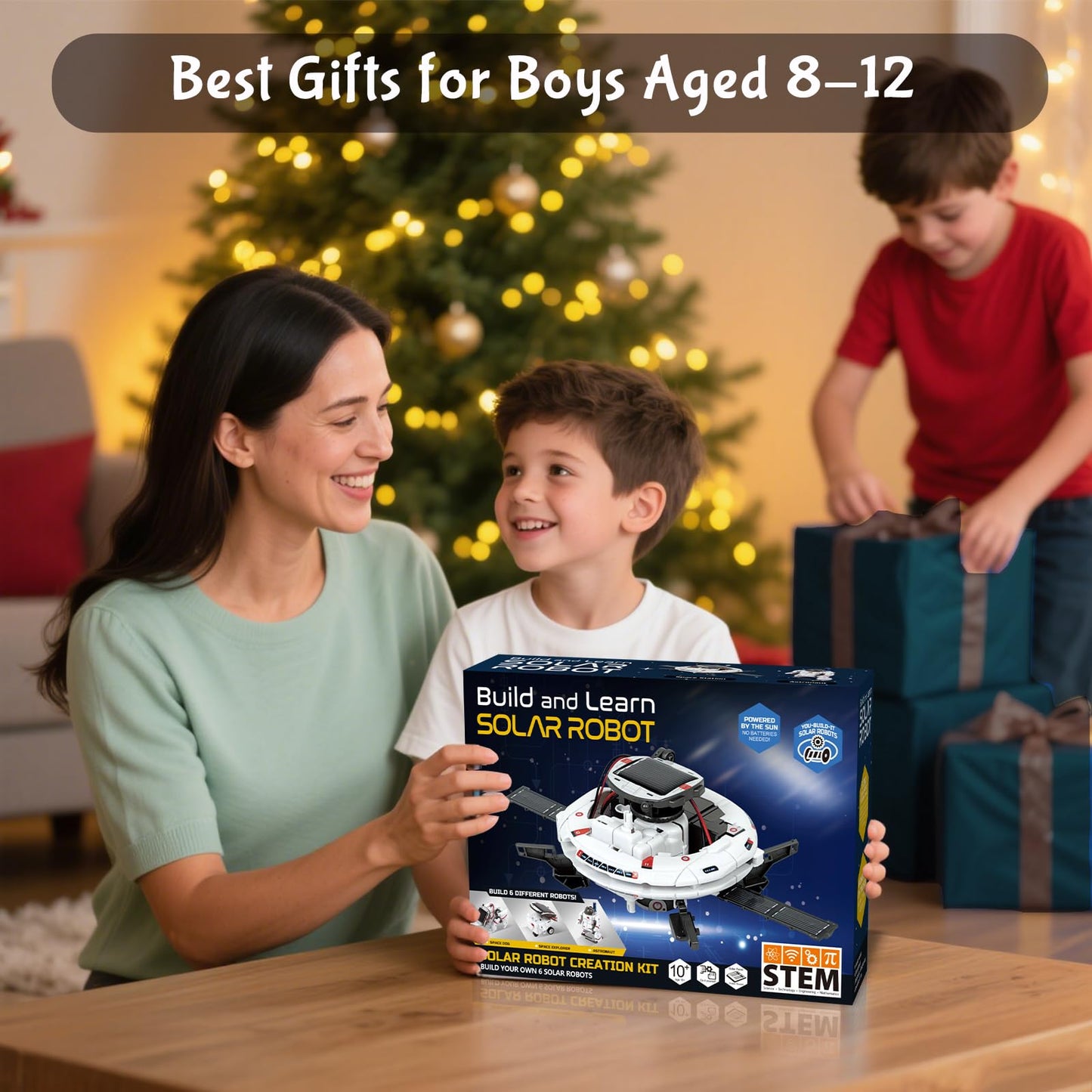 STEM Education Solar Robots Toys for Kids Age 8+, 6-in-1 DIY Space Toys Science Kit, 120 Pcs Building Experiment Robotics Set Birthday Gifts for Boys & Girls