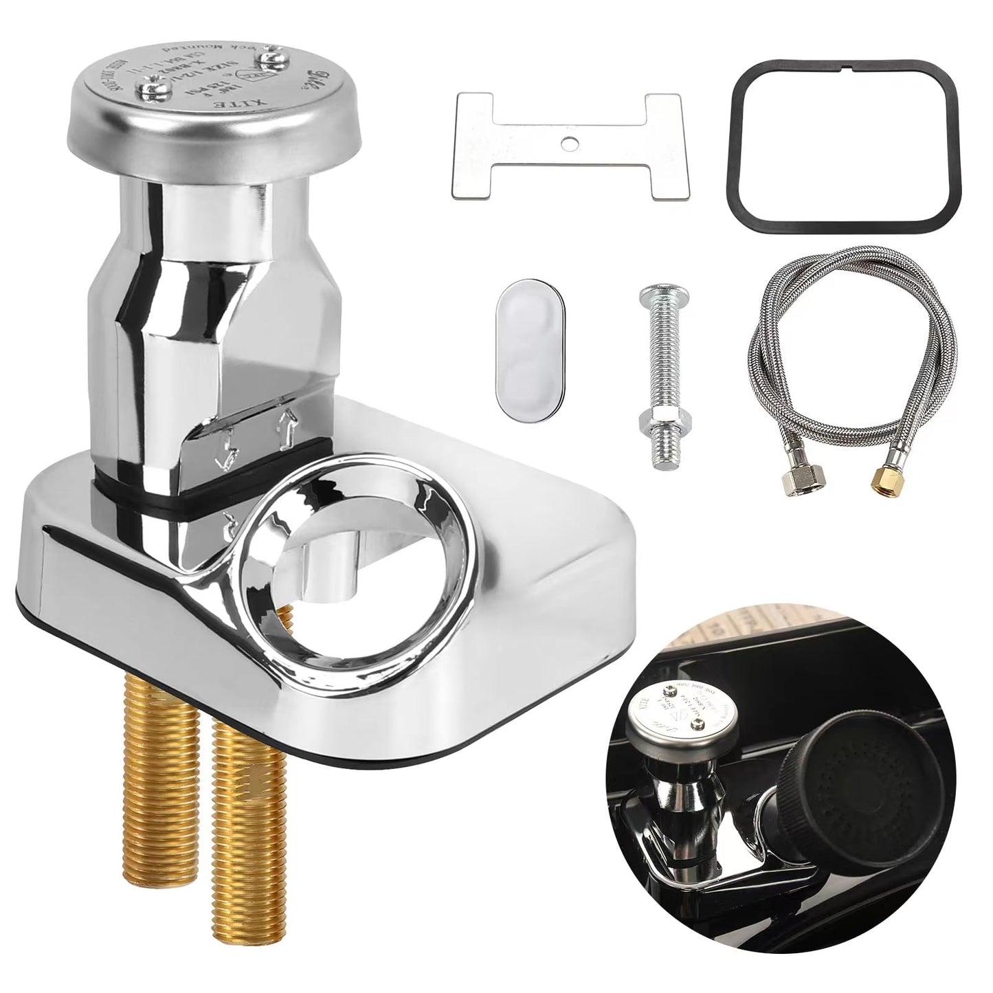LukLoy Shampoo Bowl Vacuum Breaker Kit for Faucet, Salon Sink Parts, 7 Pcs Faucet Kit