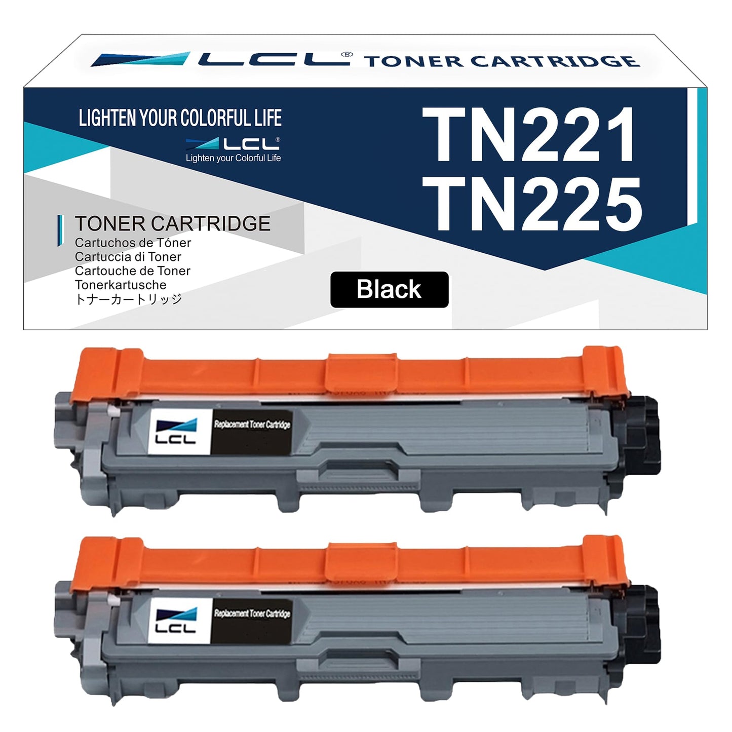 LCL Compatible Toner Cartridge Replacement for Brother TN-221 TN221 TN221BK(2-Pack,Black)for HL-3140CW HL-3142CW HL-3150CDN HL-3150CDW HL-3152CDW HL-3170CW HL-3170CDW HL-3172CDW HL-3180CDW MFC-9130CW