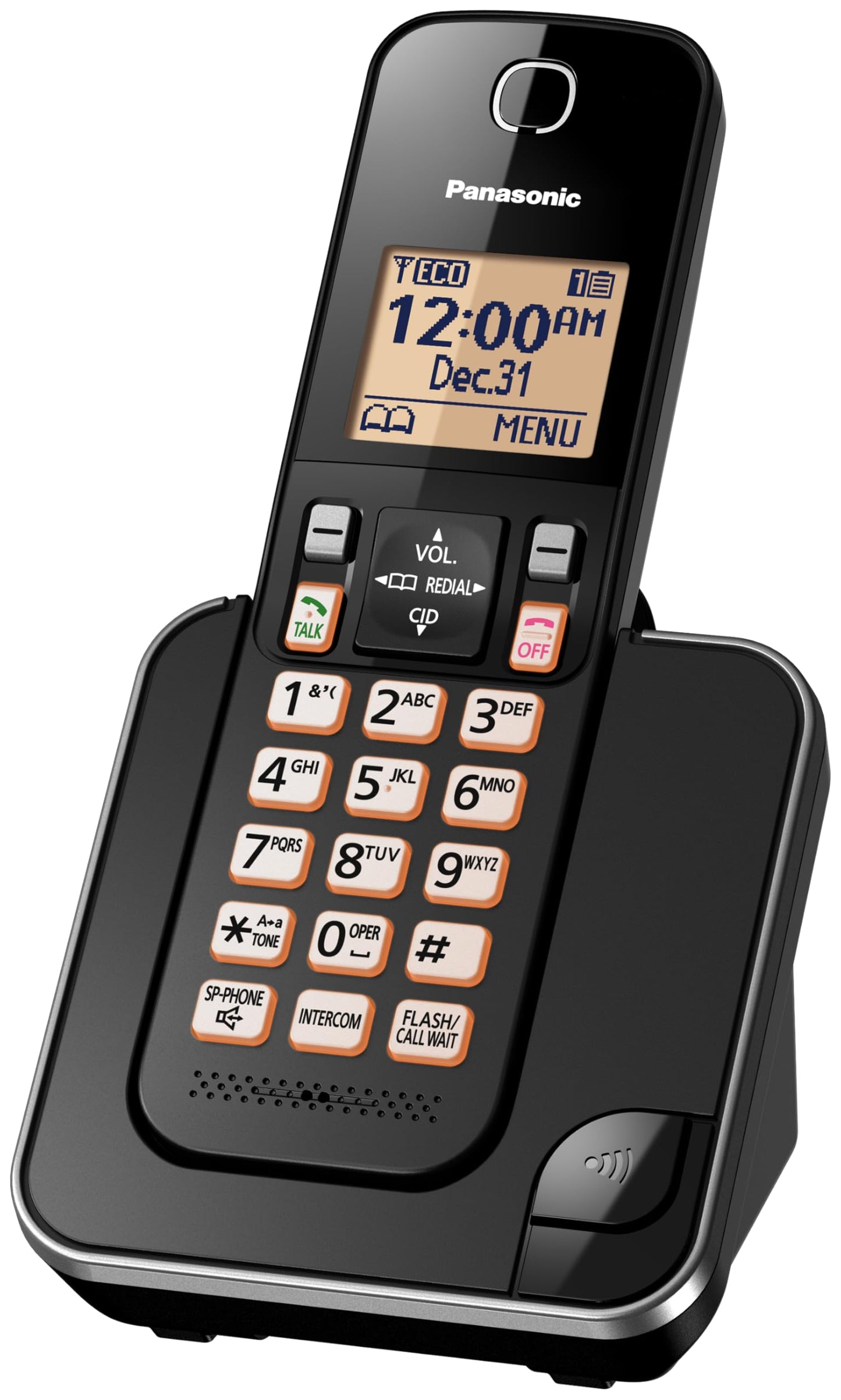 Panasonic DECT 6.0 Expandable Cordless Phone with Call Block - 1 Cordless Handset - KX-TGC380CB (Black)