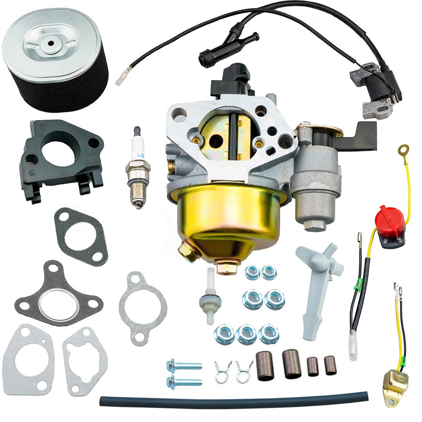 HZ GX390 GX340 Carburetor Ignition Coil Air Filter Kit for Honda GX340 GX390 GX420 11HP 13HP 16HP Engine