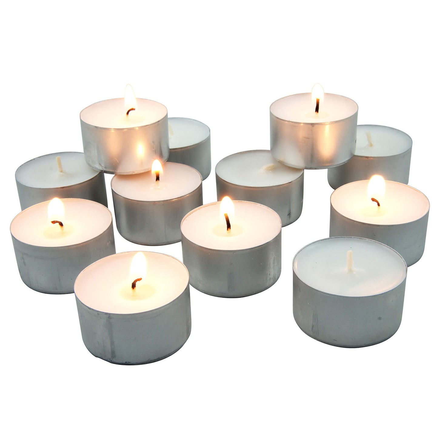 Stonebriar Unscented Tea Light Candles – 8 Hour Extended Burn Time, Smokeless Long-Lasting Wax Candles for Weddings, Holidays, Home Décor & Special Events, White, 100 Count