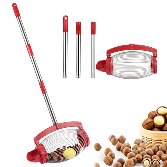 Nut Gatherer, 58 Rolling Nut Harvester Ball Picker, Adjustable Handle Large Acorn Picker, Lightweight Outdoor Manual Tools, Picks Up Walnuts, Pecans, , Fruits, Darts (Side
