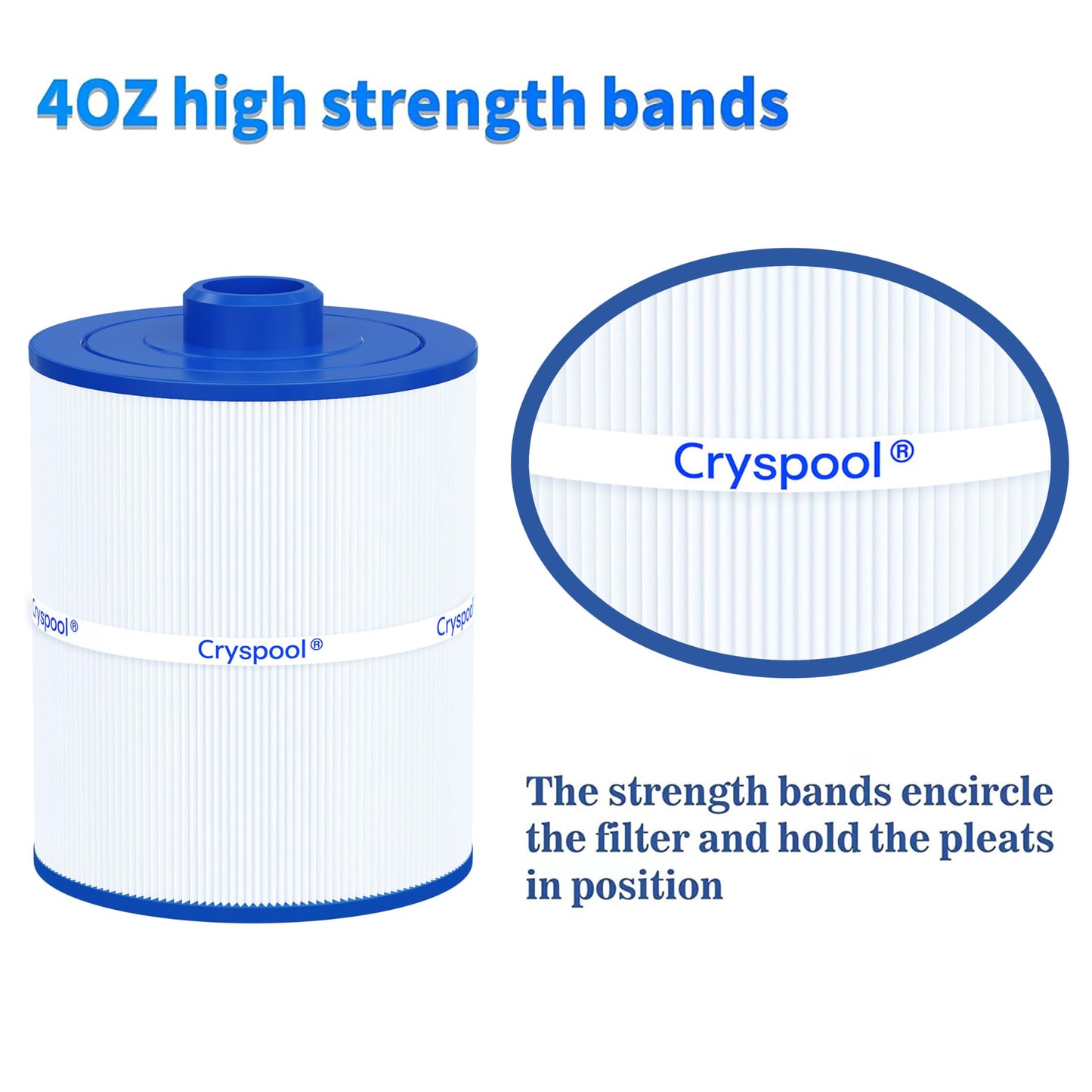 Cryspool® 08004 Filter Compatible with C-8450, FC-3310, PCS50N, 100593, 3301-2261, Maax Spas, 50 Sq. Ft Spa Filter Cartridge, 1 Pack