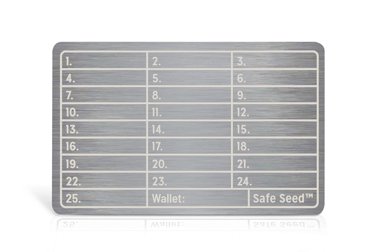 Safe Seed Metal Wallet Titanium Edition 12-25 Word Recovery Passphrase Stamp Plate Cold Storage Bitcoin Ethereum ETH Cardano XRP Litecoin Dogecoin Solana Cryptocurrency Crypto