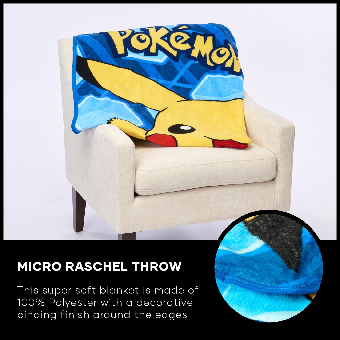 Northwest Pokémon, Glitch Pikachu Micro Raschel Throw Blanket, 46" by 60", Glitch Pikachu