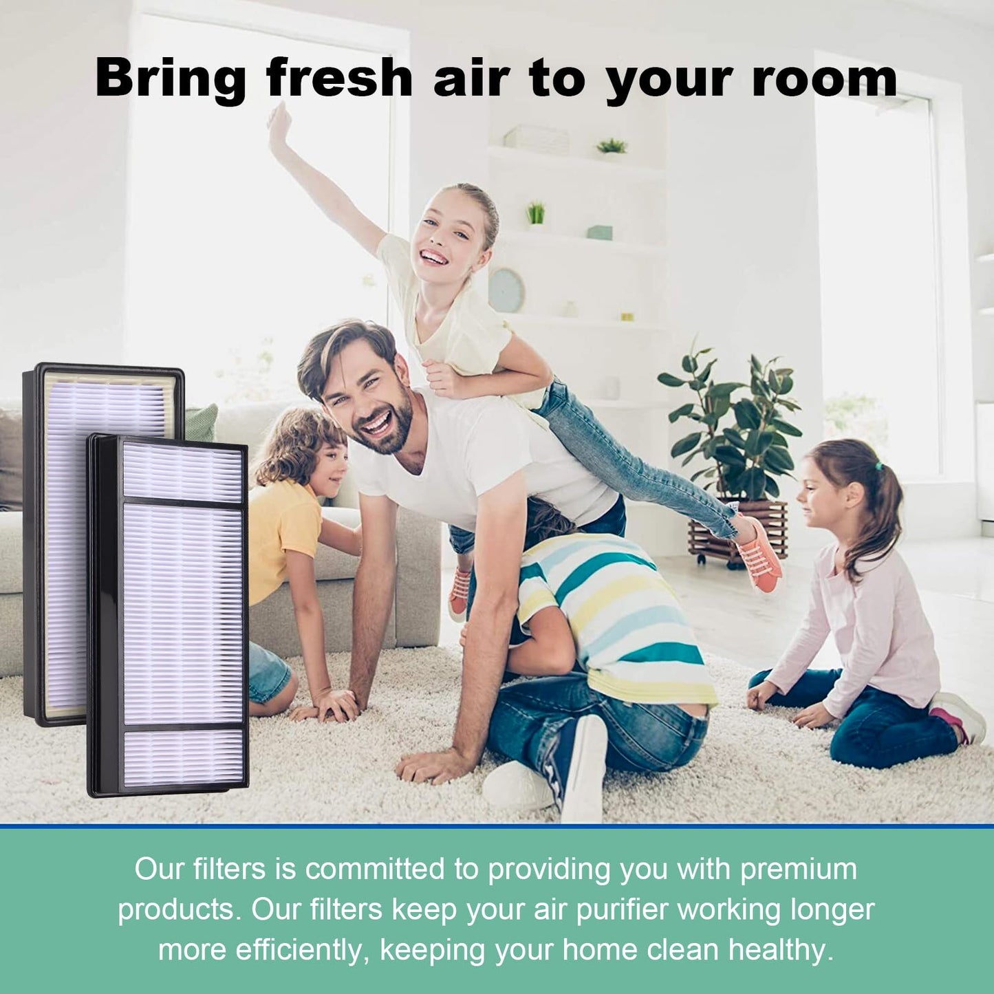 True HEPA Replacement Filter H Compatible with Honeywell HRF-H1 HRF-H2 Replacement for Honeywell Air Purifiers Model HPA050 HPA060 HPA150 HPA160 HHT055 HHT155 (4 Filter+10 Carbon)